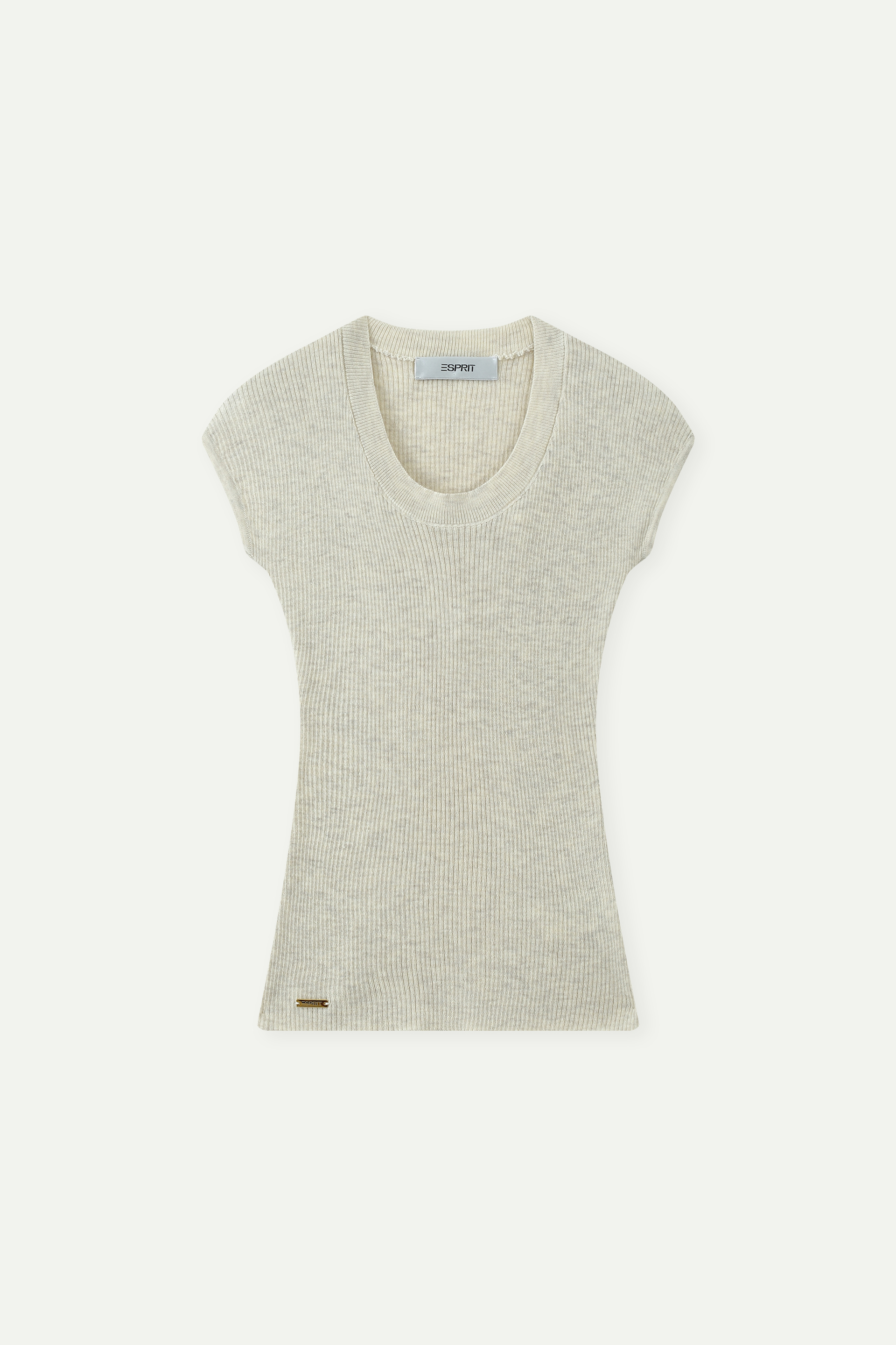 Ribbed Knit Cap Sleeve Top