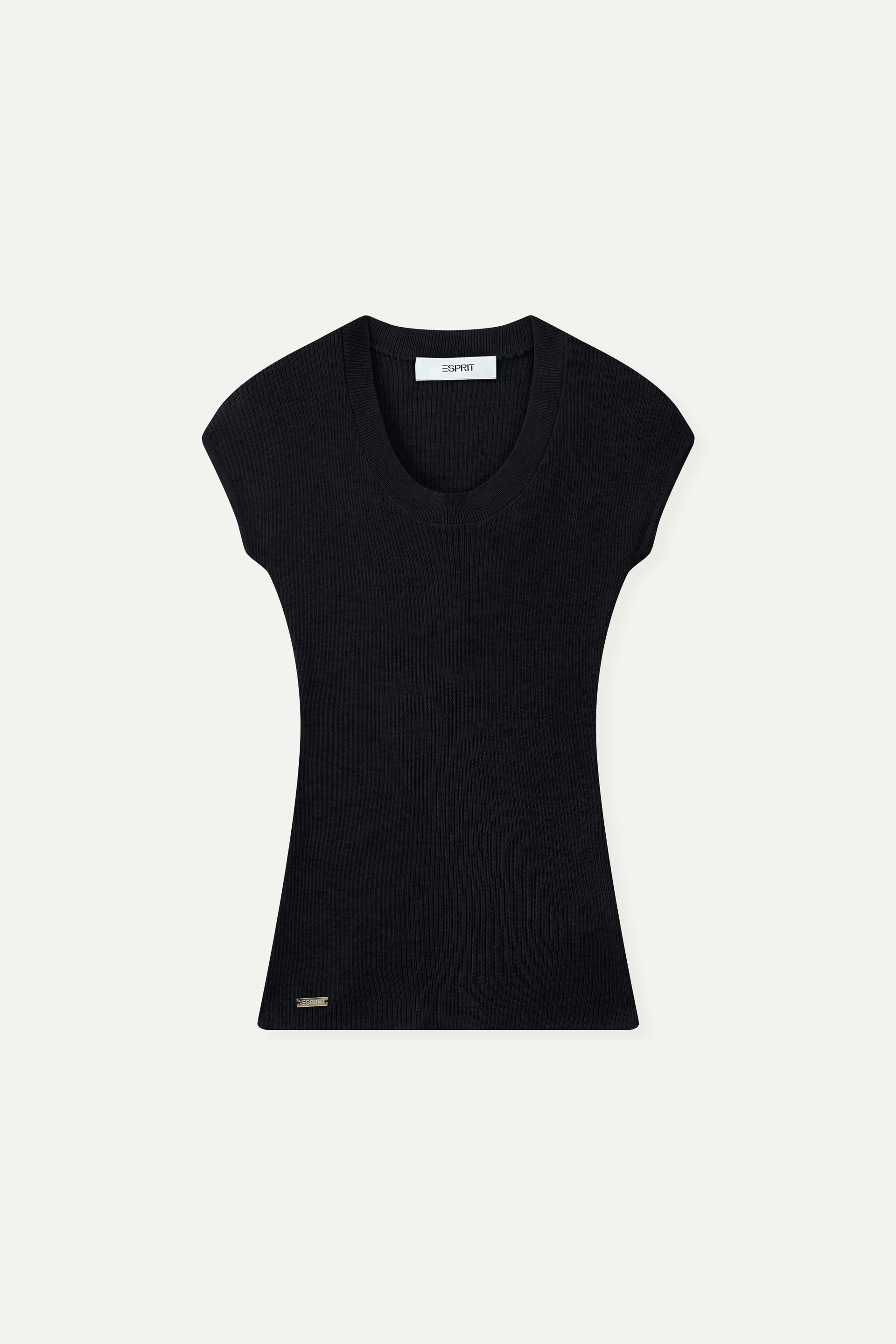 Ribbed Knit Cap Sleeve Top