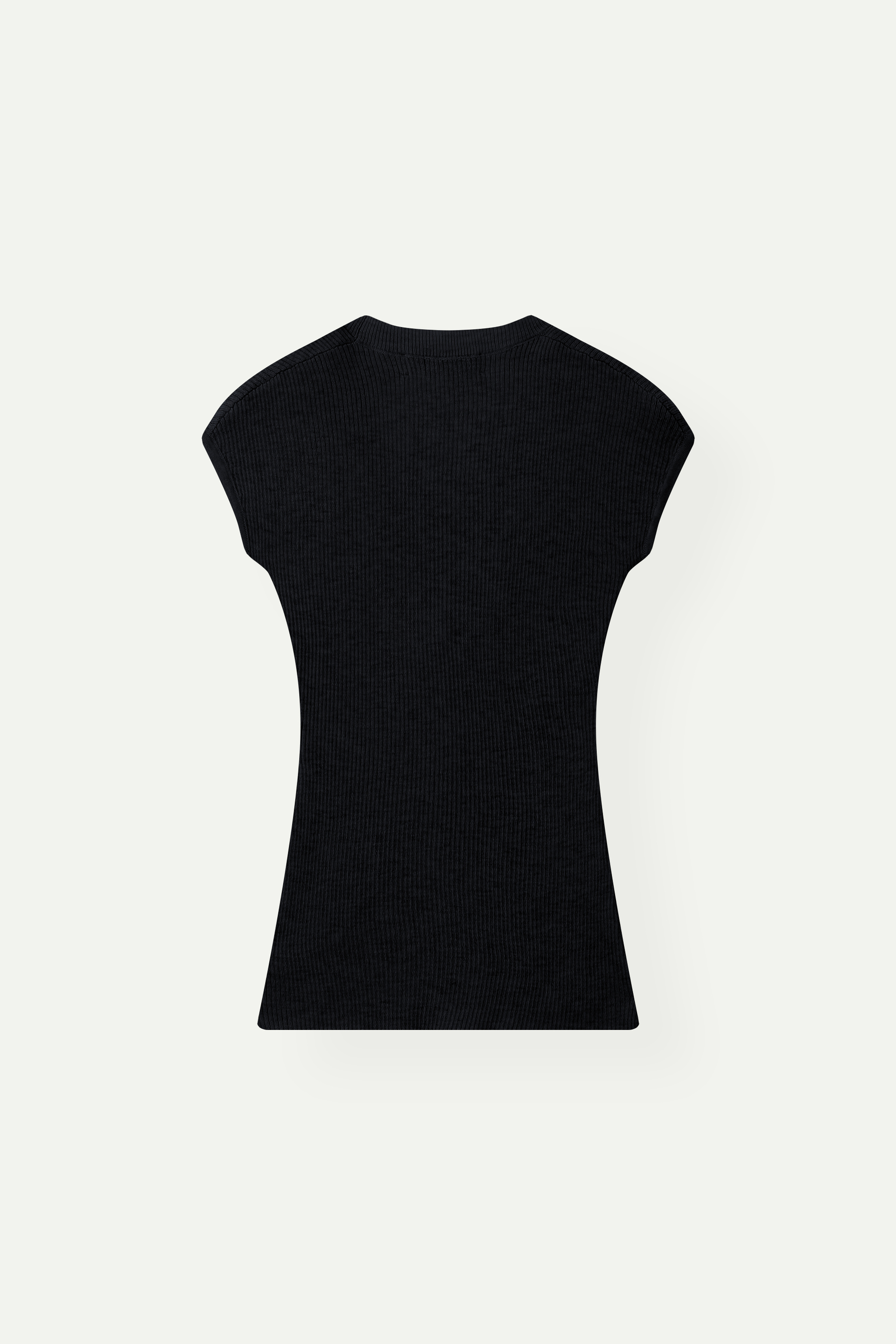 Ribbed Knit Cap Sleeve Top