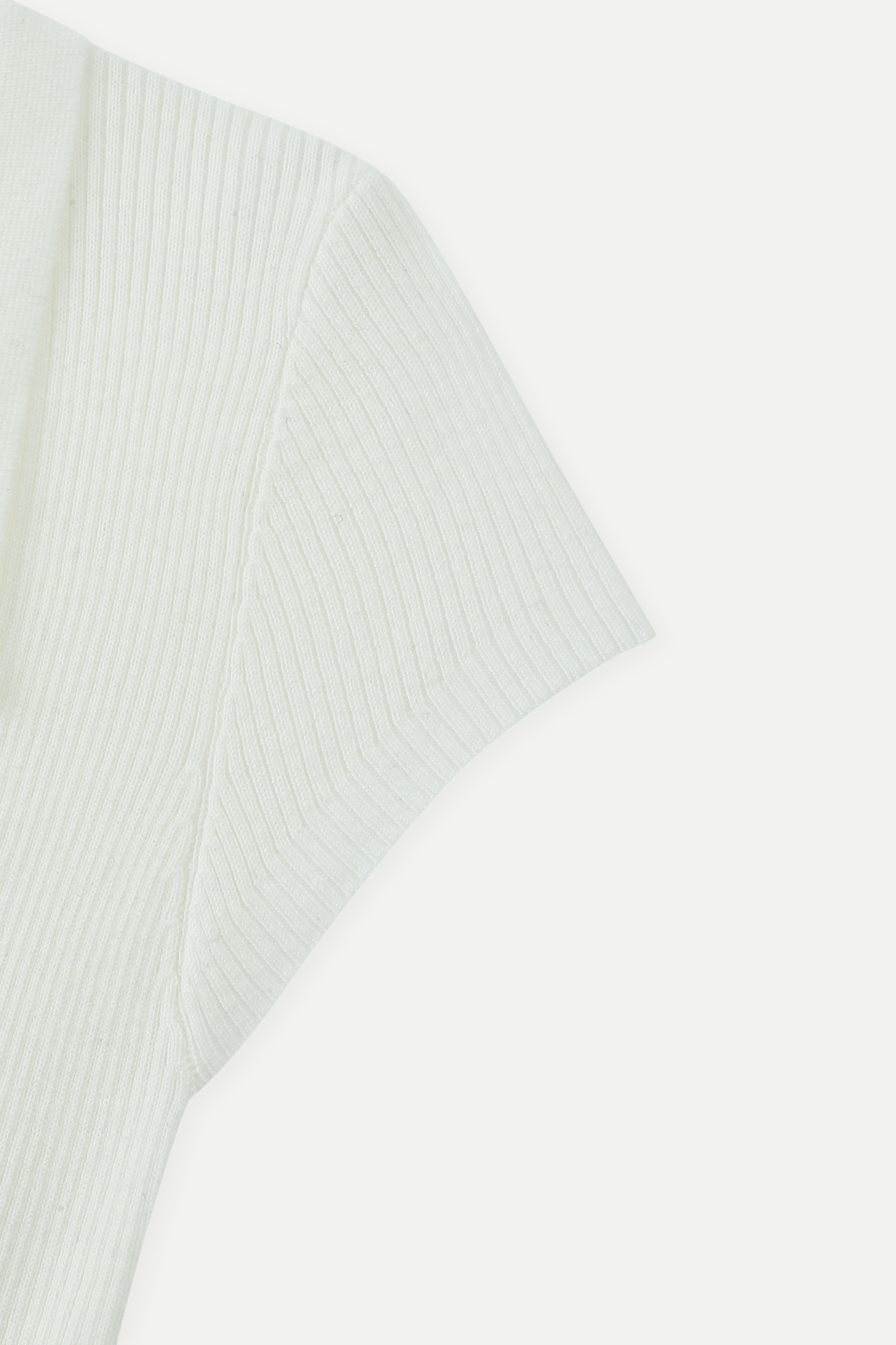 Ribbed Knit Polo Short-Sleeve Top