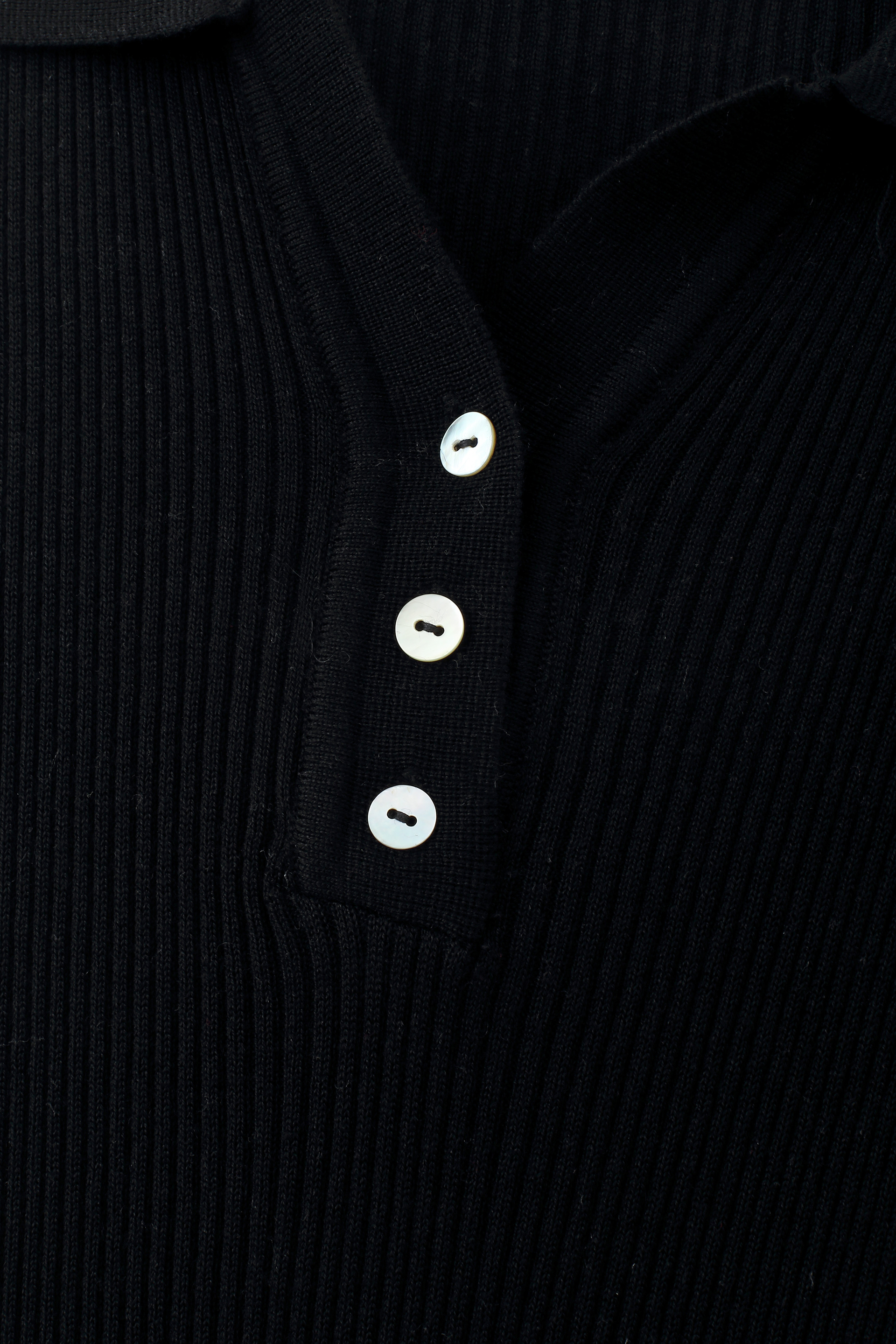 Ribbed Knit Sleeveless Polo Top