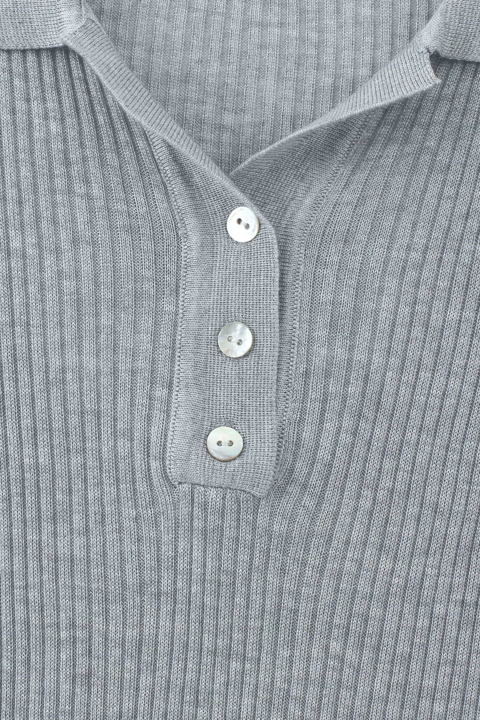 Ribbed Knit Sleeveless Polo Top