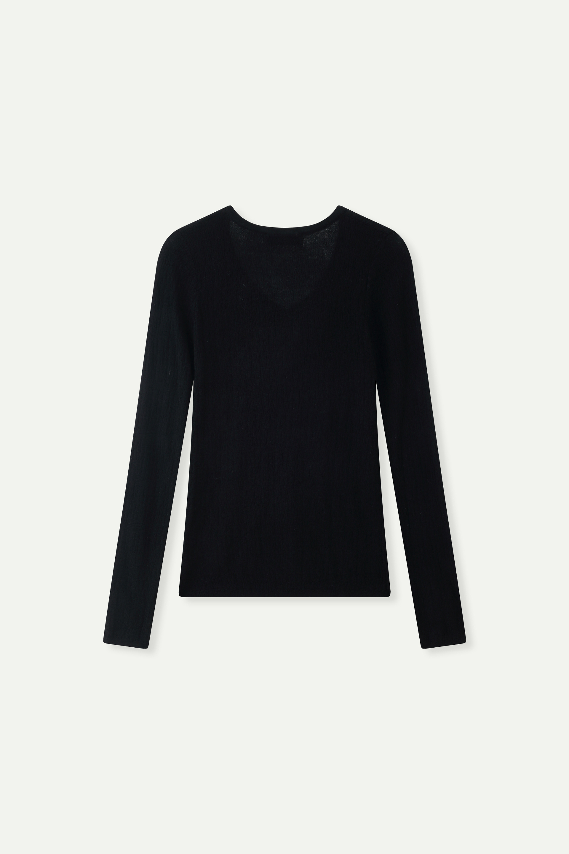 Textured V-Neck Long-Sleeve Knit Top