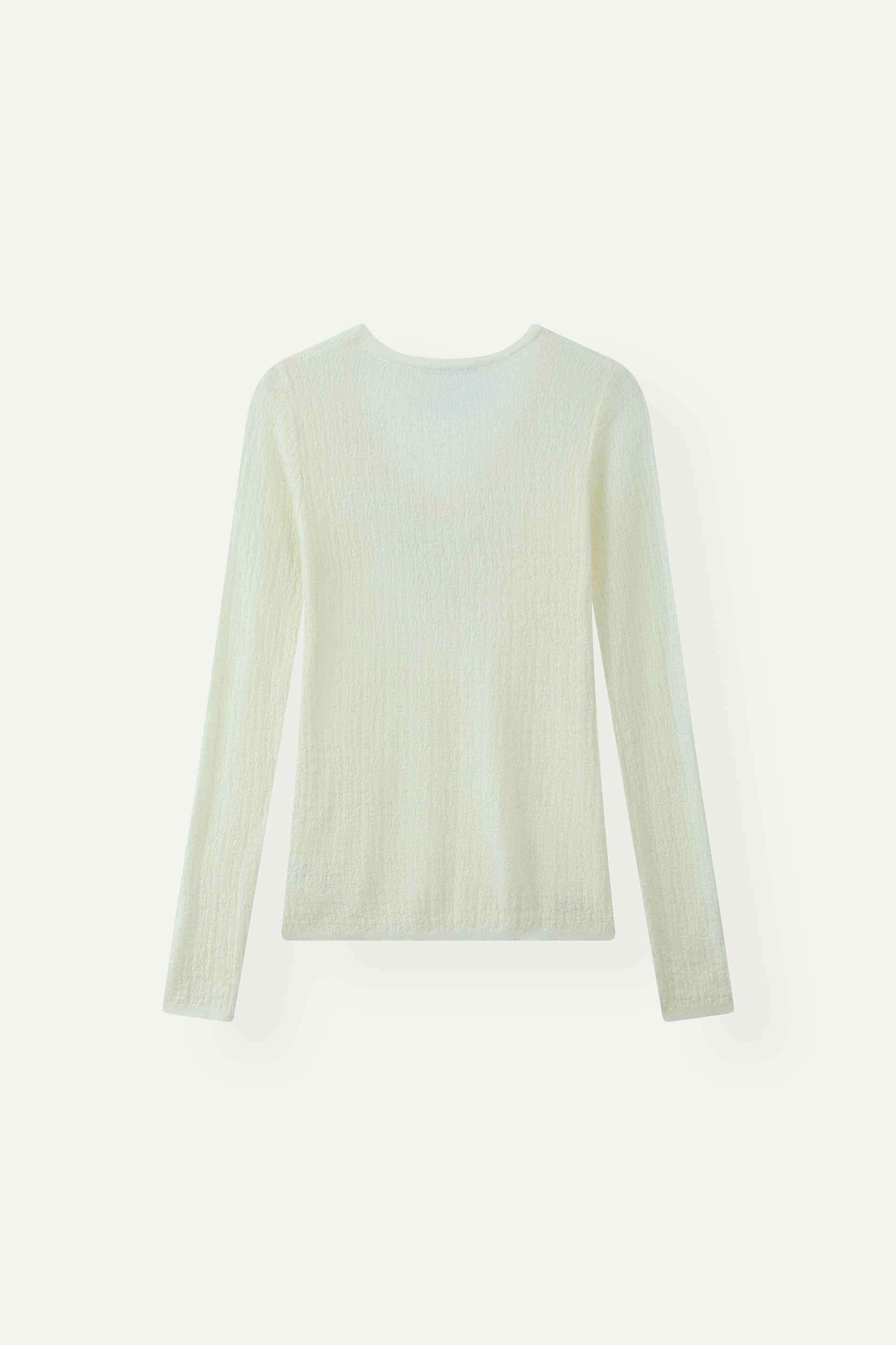 Textured V-Neck Long-Sleeve Knit Top