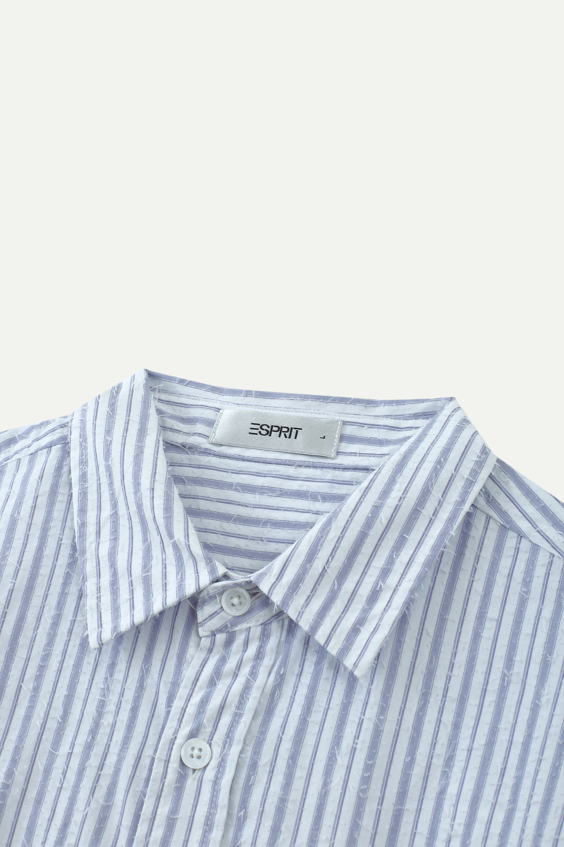 Cotton-Blend Textured Stripe Oversized Shirt