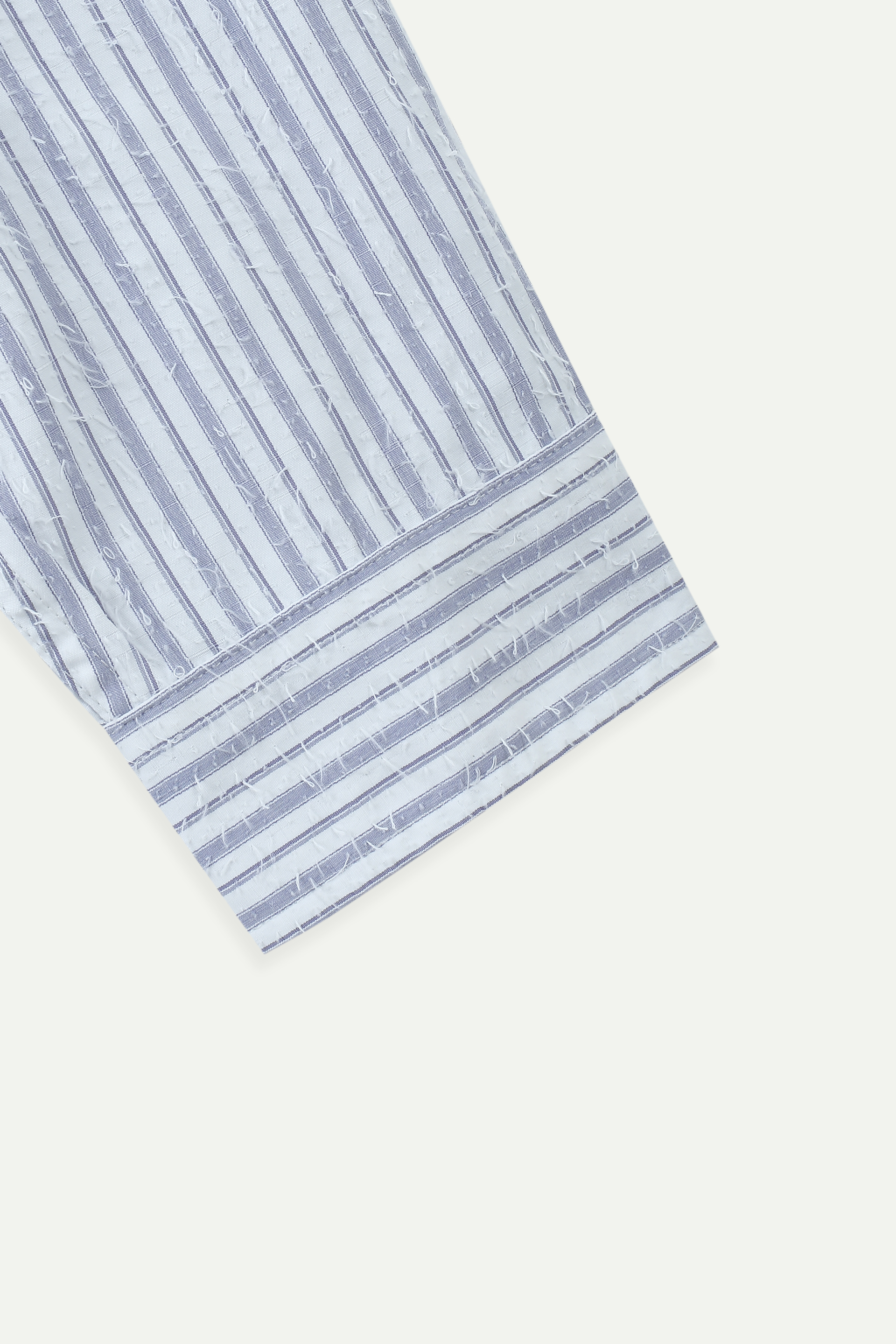 Cotton-Blend Textured Stripe Oversized Shirt