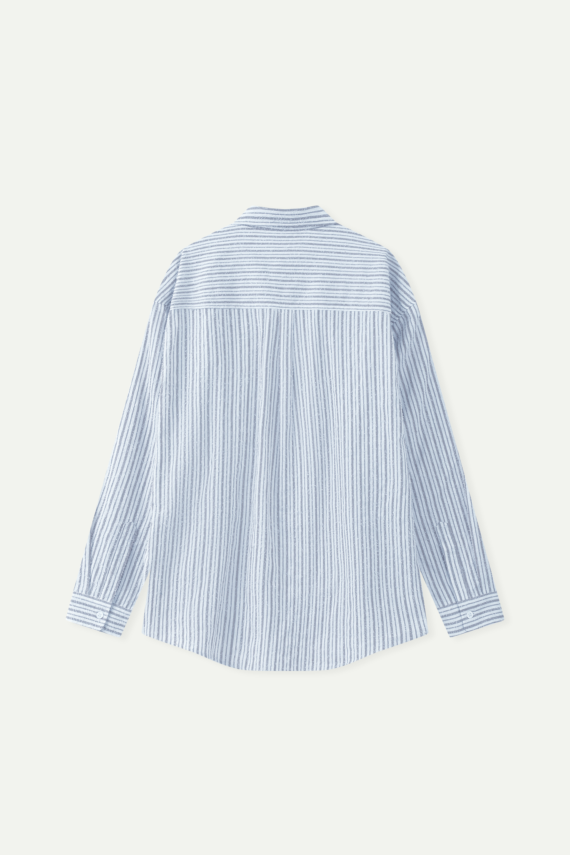 Cotton-Blend Textured Stripe Oversized Shirt