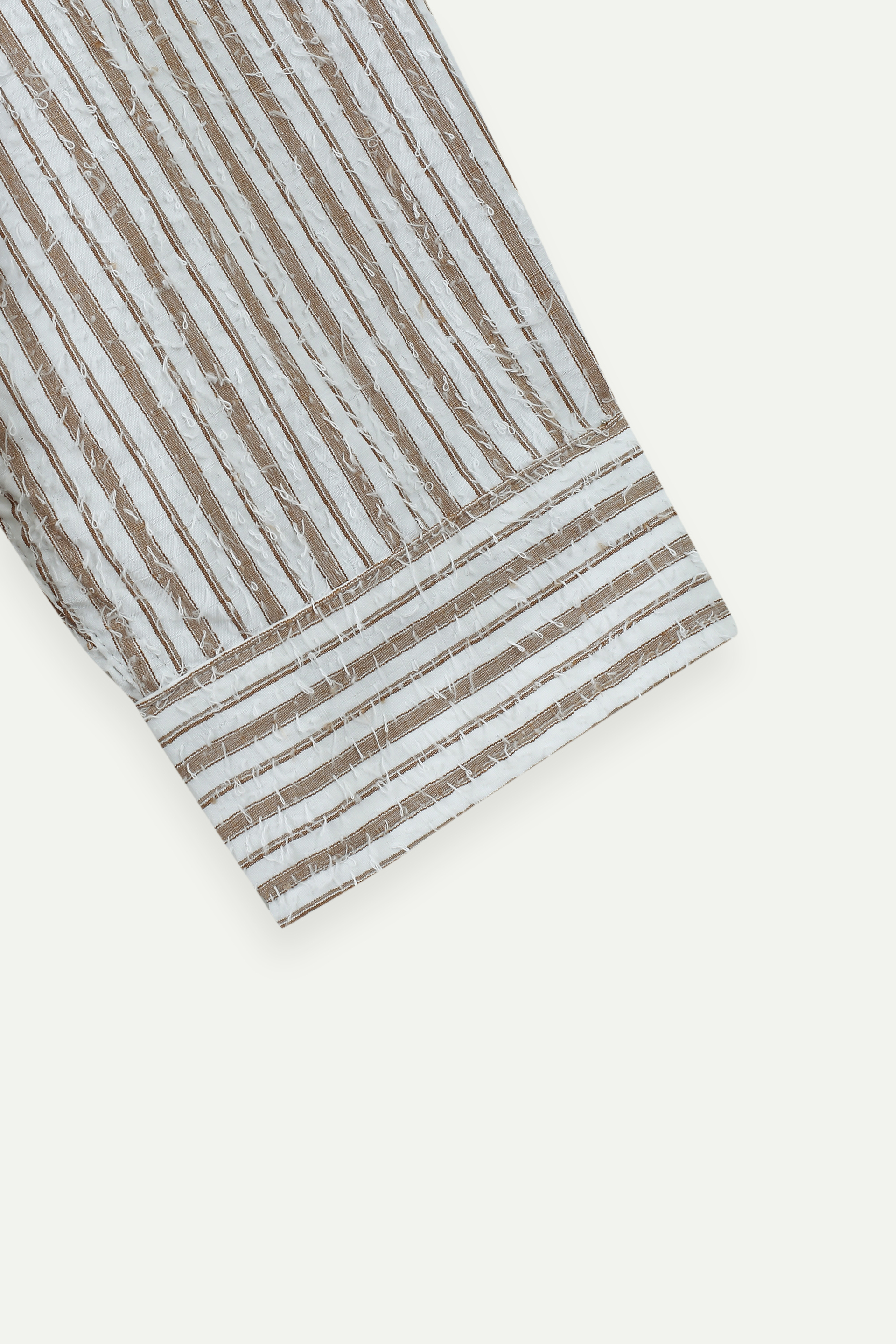 Cotton-Blend Textured Stripe Oversized Shirt