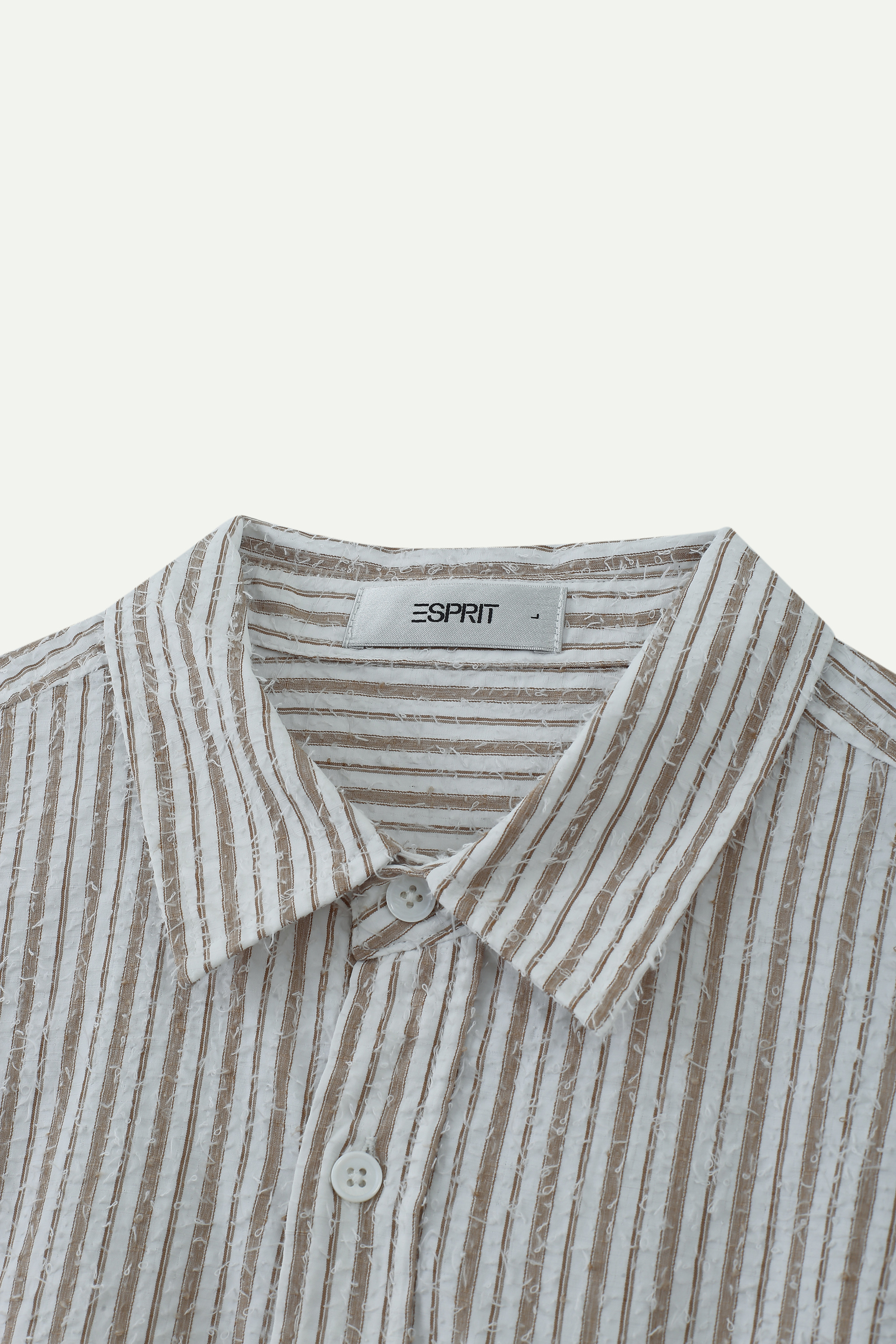 Cotton-Blend Textured Stripe Oversized Shirt