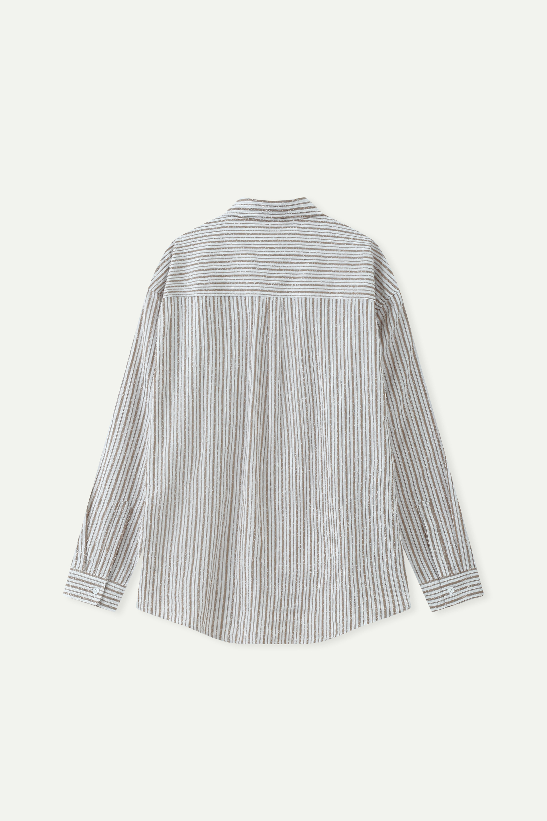 Cotton-Blend Textured Stripe Oversized Shirt