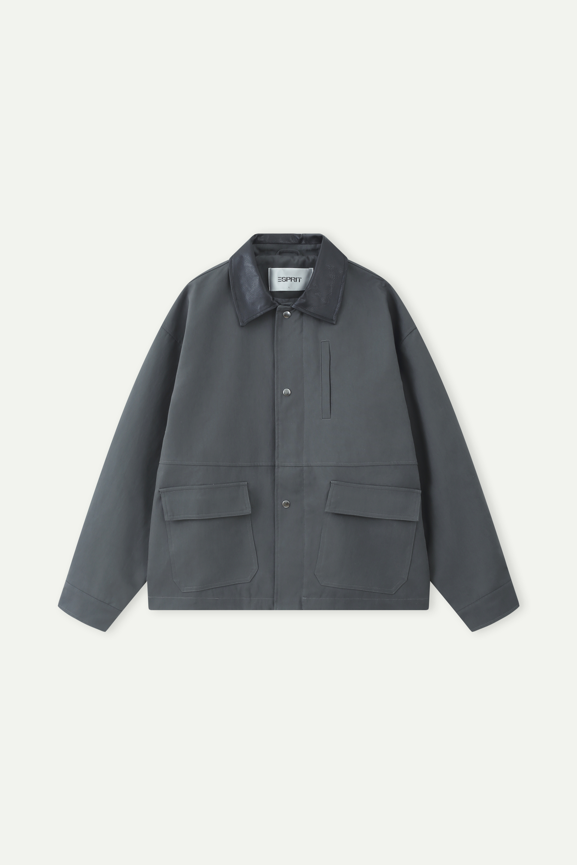 Contrast Collar Utility Jacket