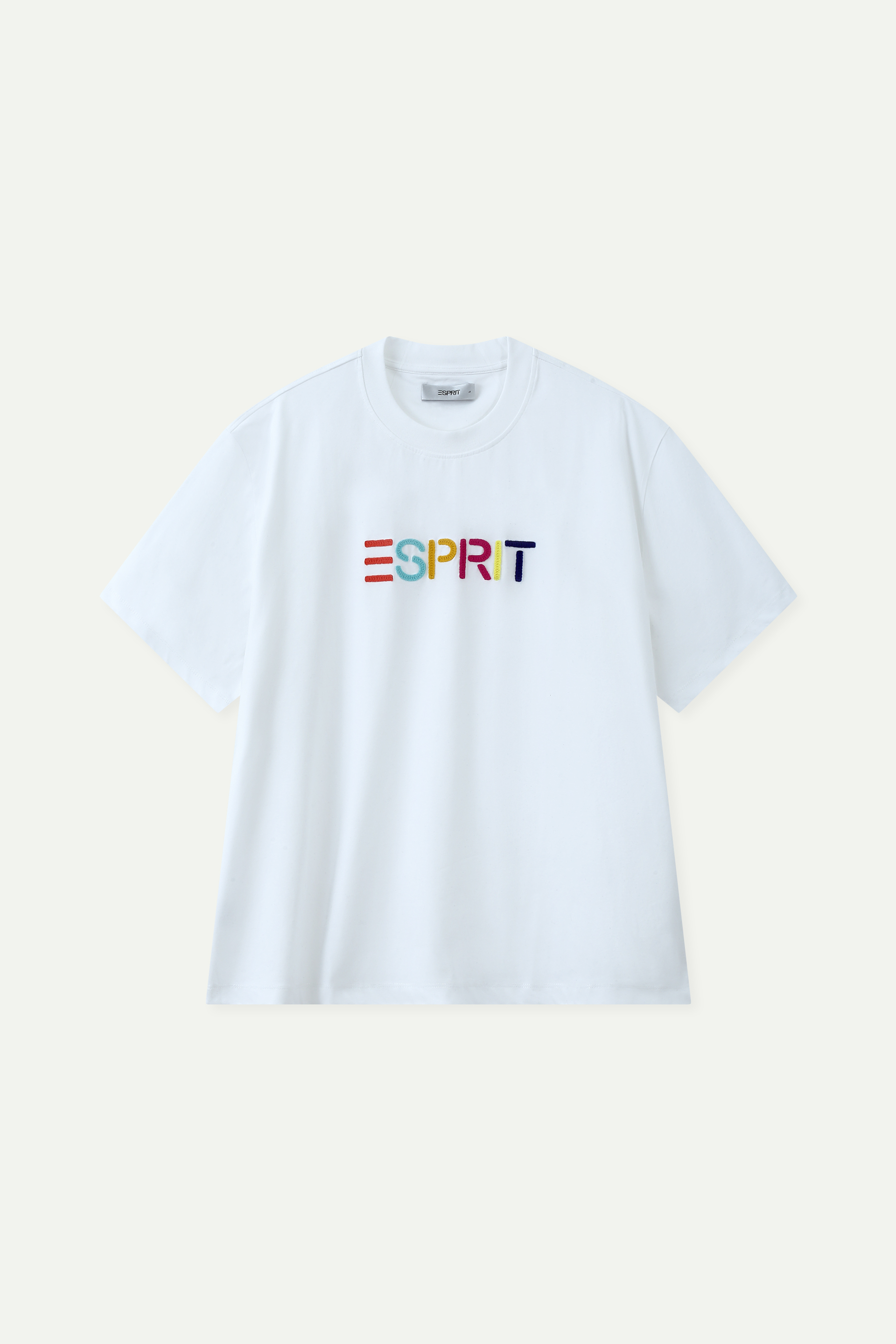 彩色刺繡 Logo 圓領短袖 T 恤