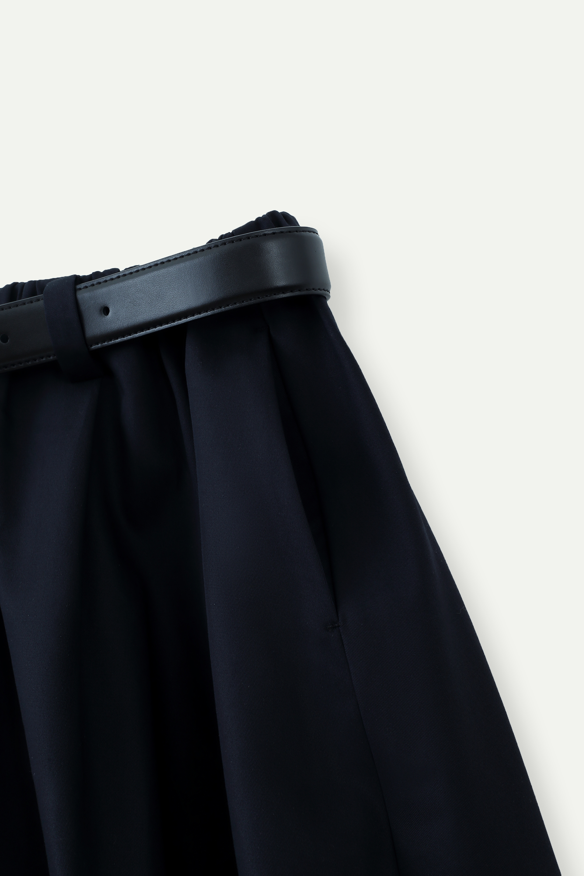 Belted Bubble Midi Skirt