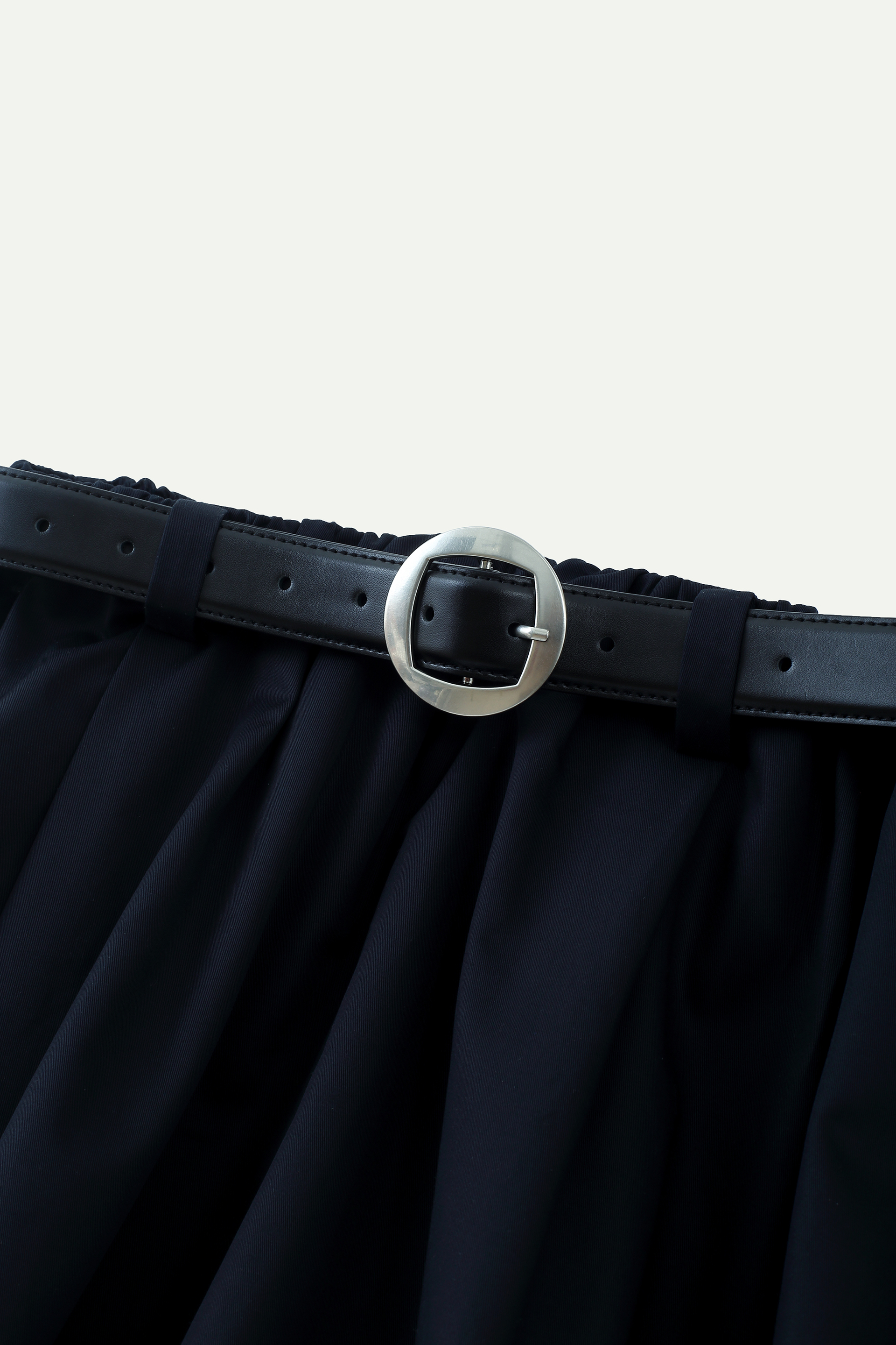 Belted Bubble Midi Skirt