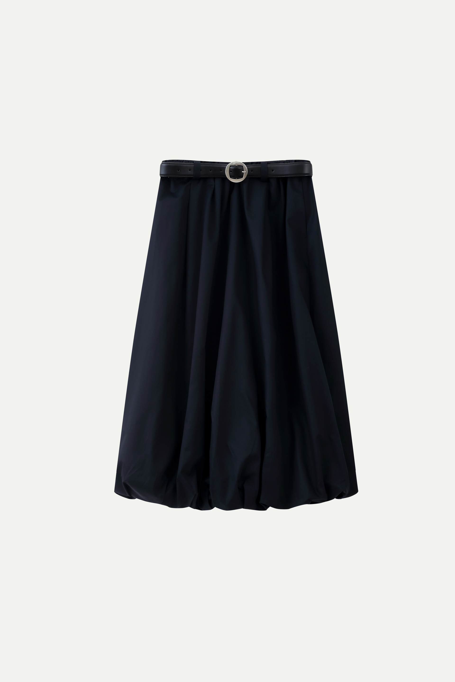 Belted Bubble Midi Skirt