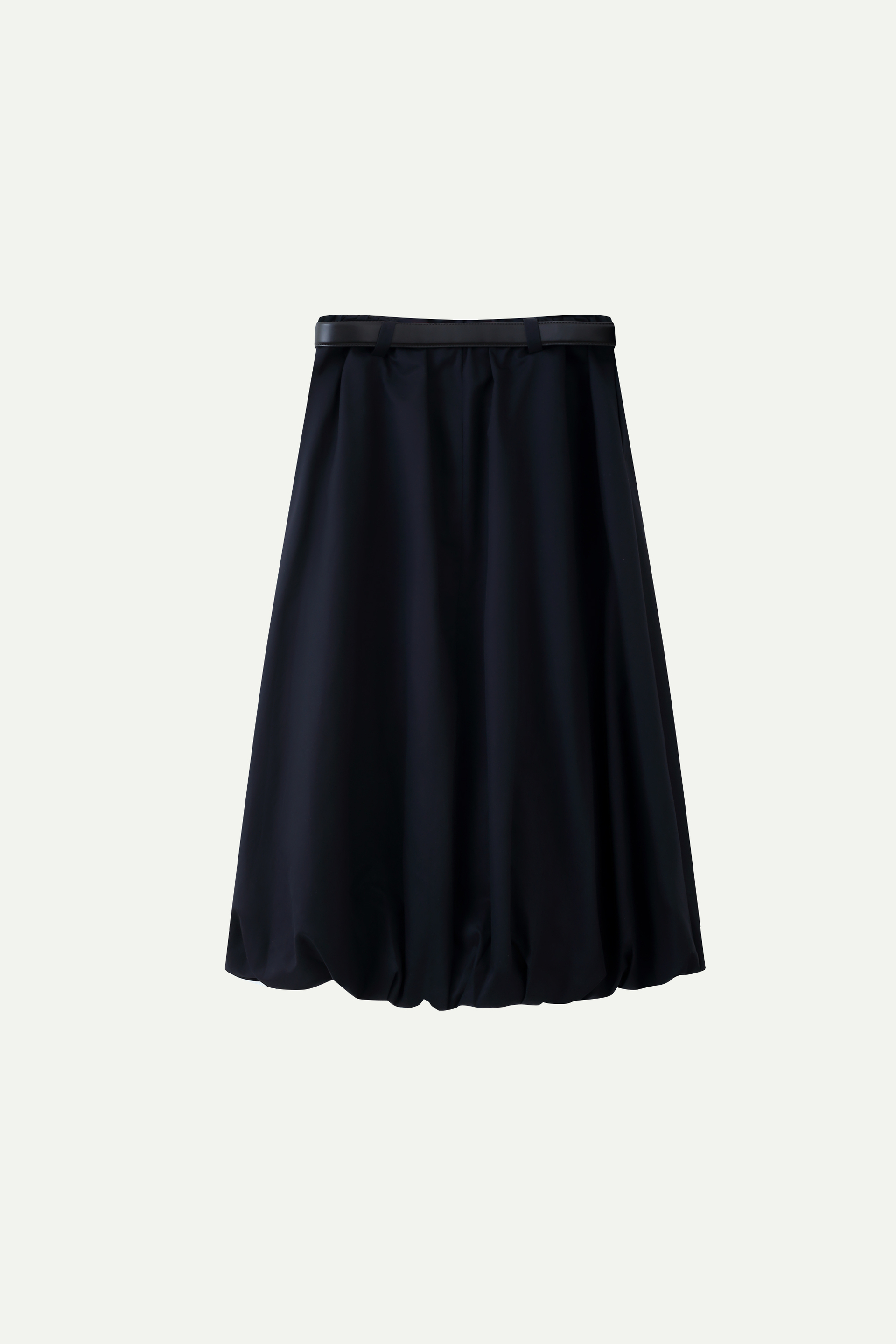 Belted Bubble Midi Skirt