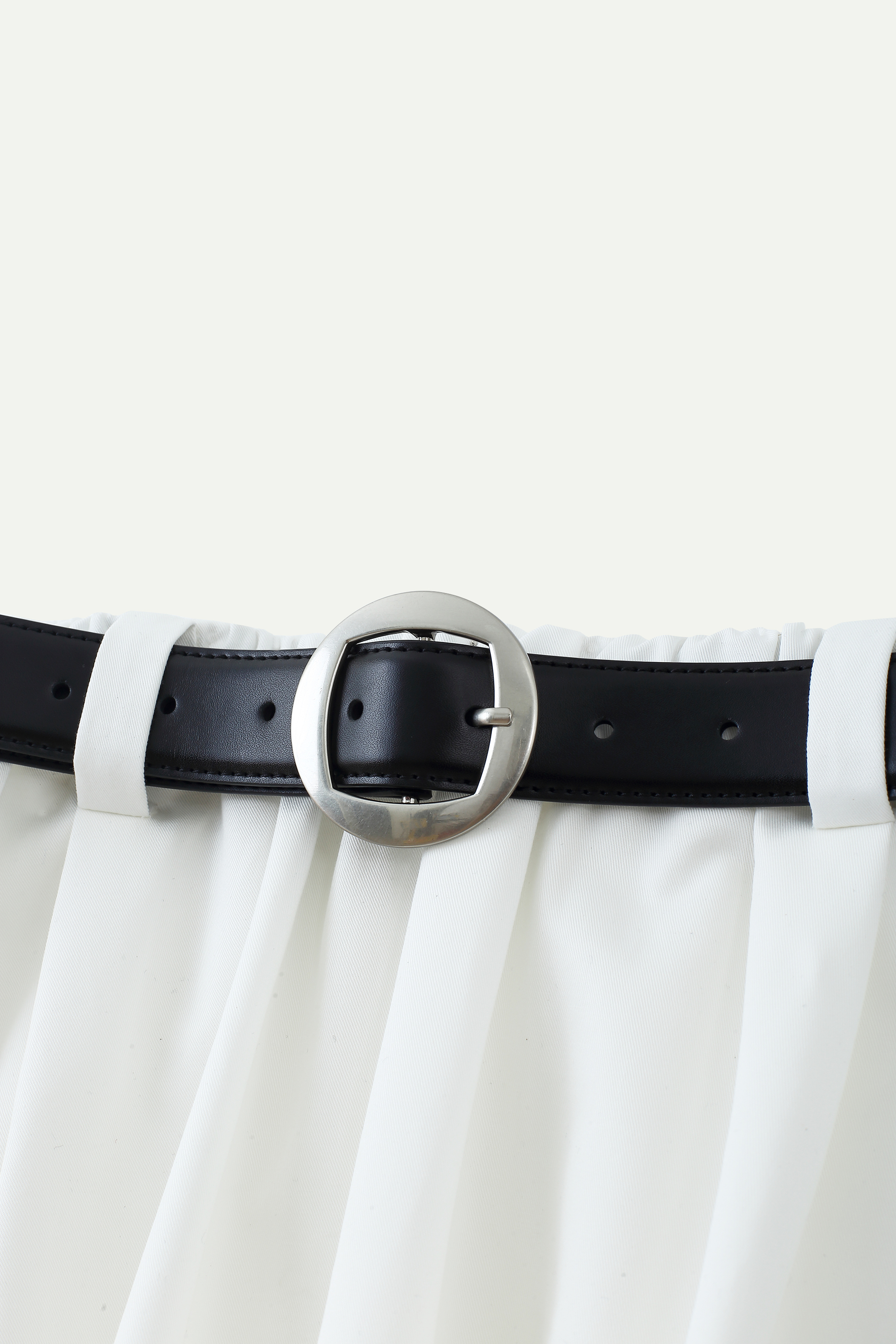 Belted Bubble Midi Skirt