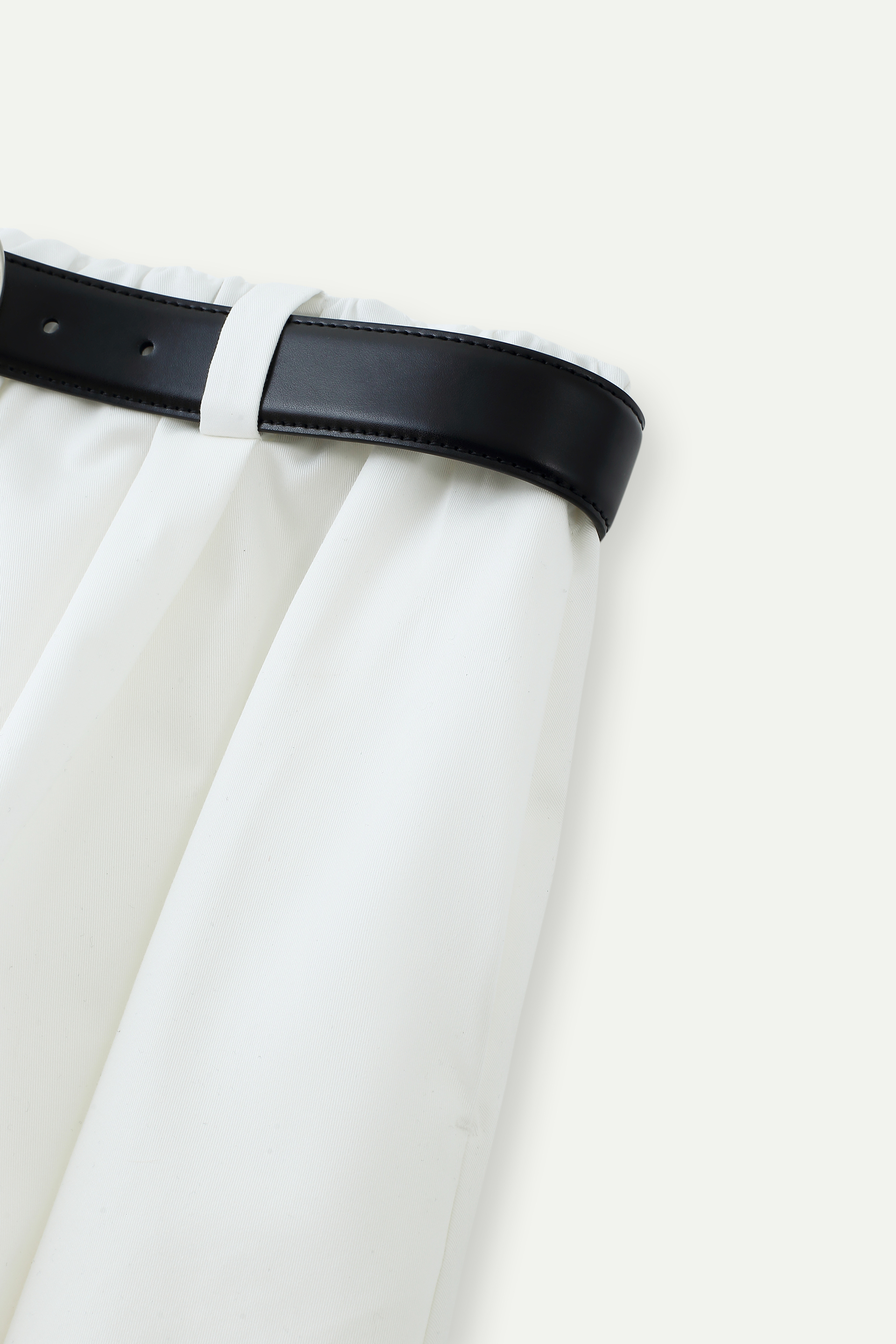Belted Bubble Midi Skirt