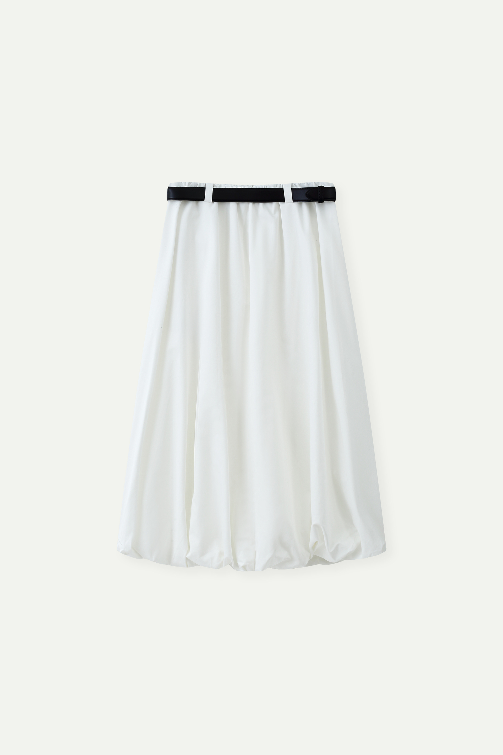 Belted Bubble Midi Skirt