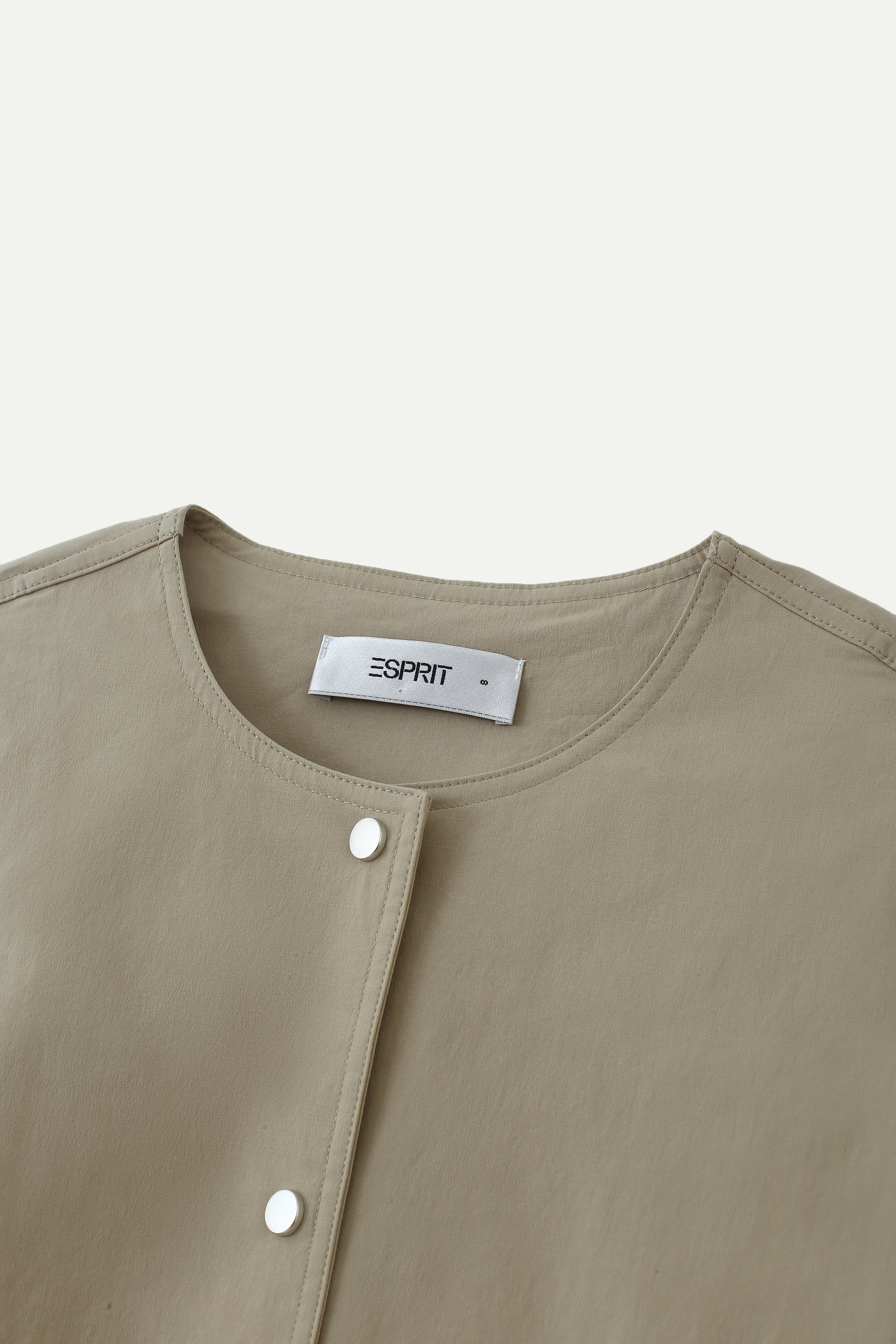 Oversized Collarless Button-Up Shirt