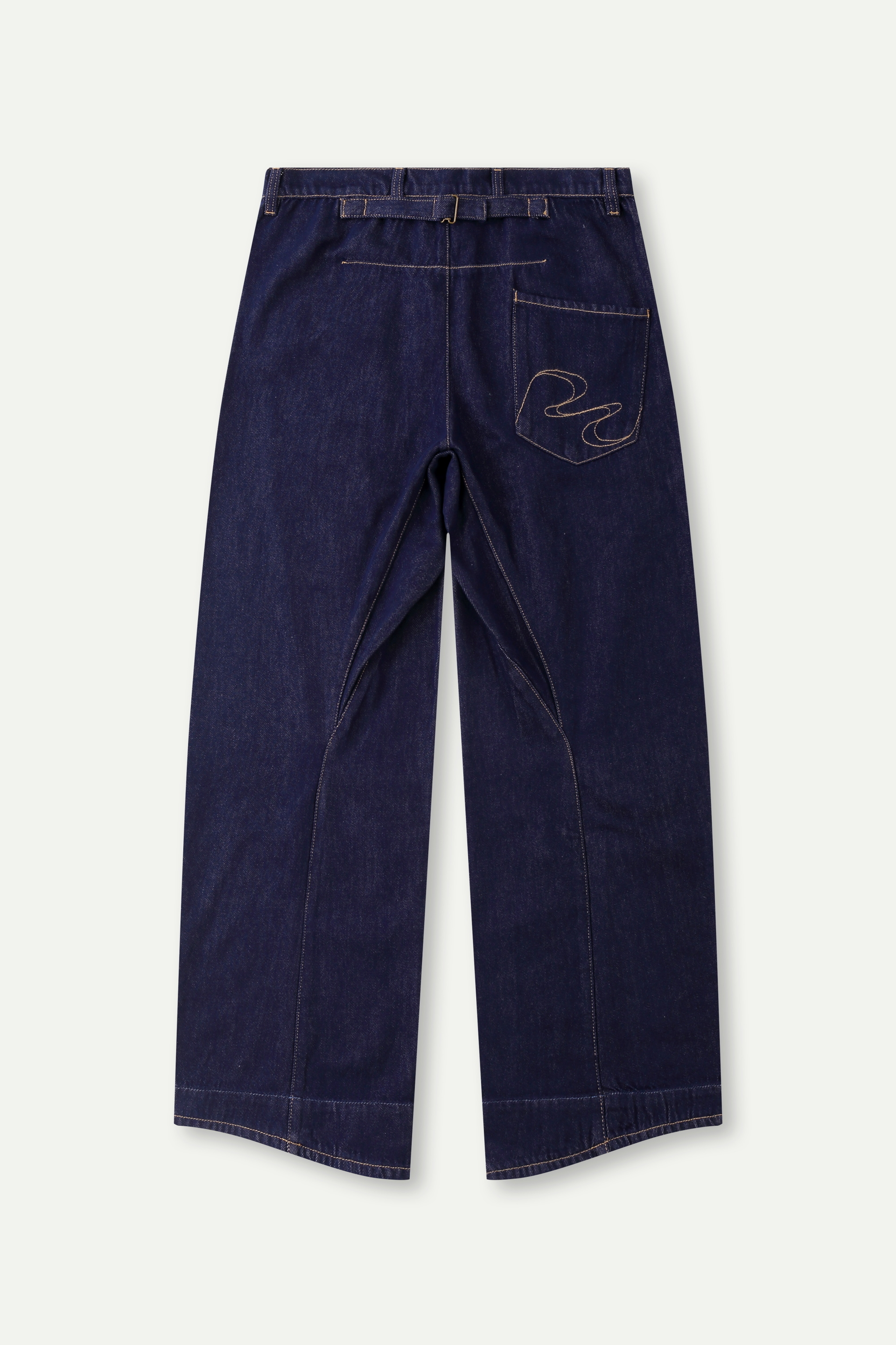 低腰闊腳牛仔褲