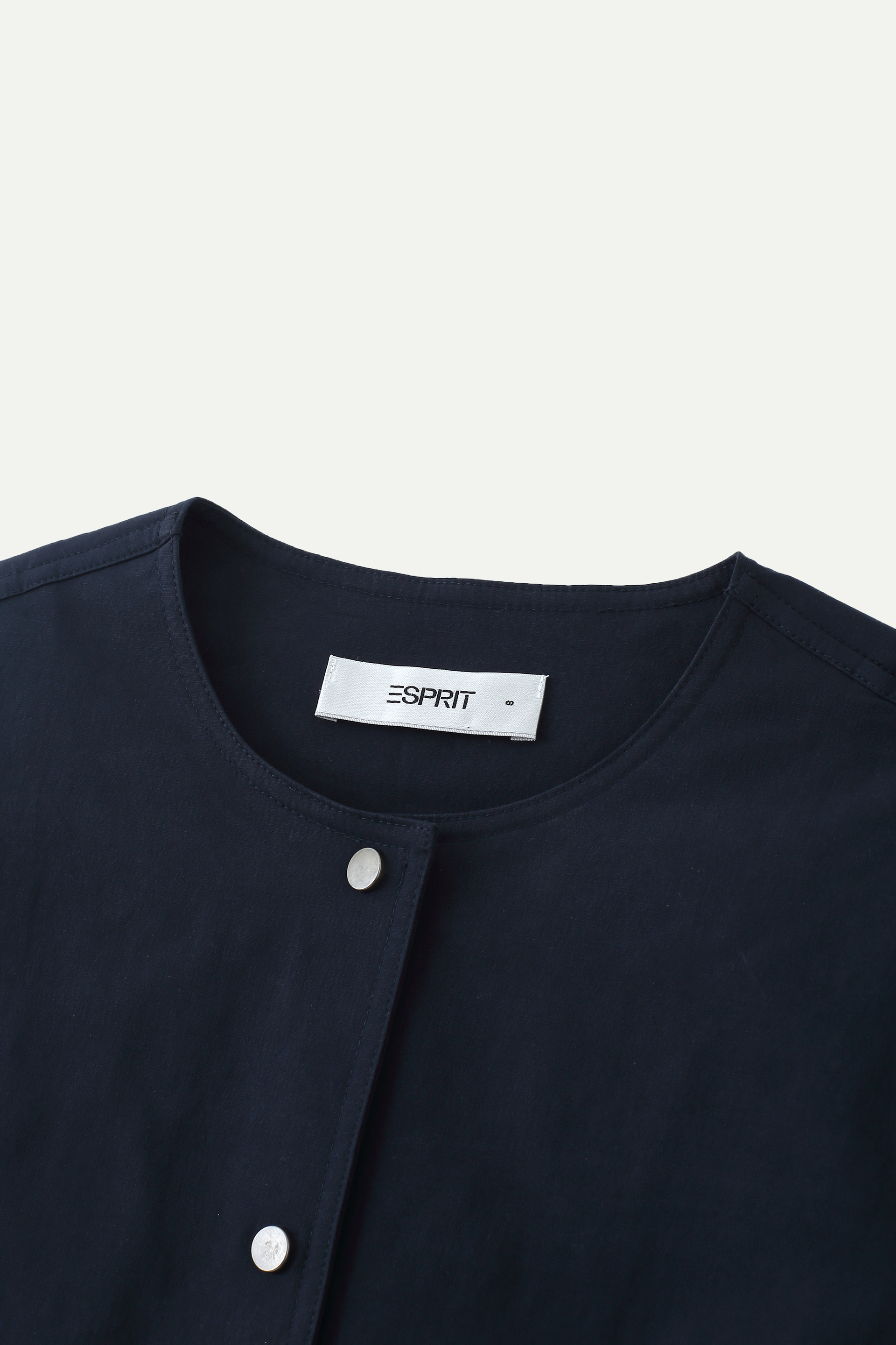 Oversized Collarless Button-Up Shirt