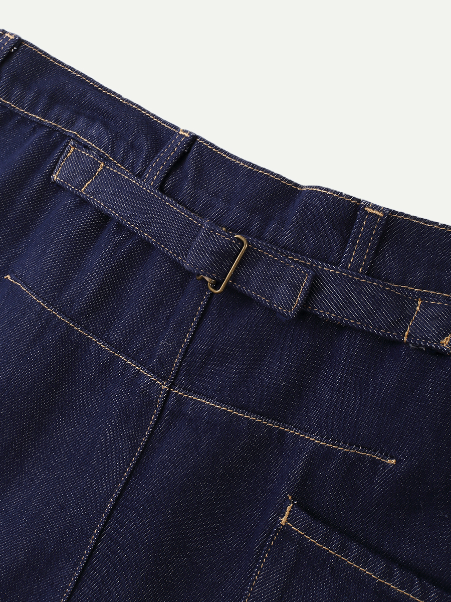 低腰闊腳牛仔褲