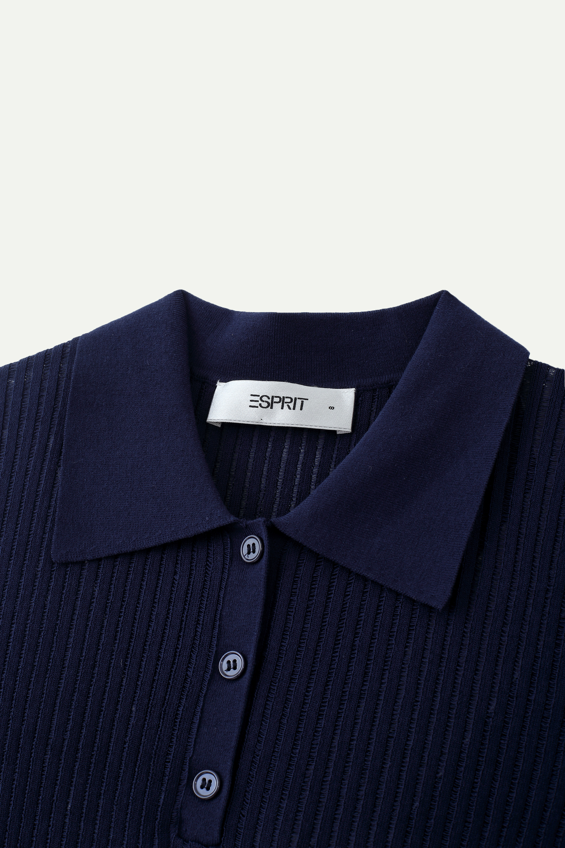 Ribbed Knit Polo Top