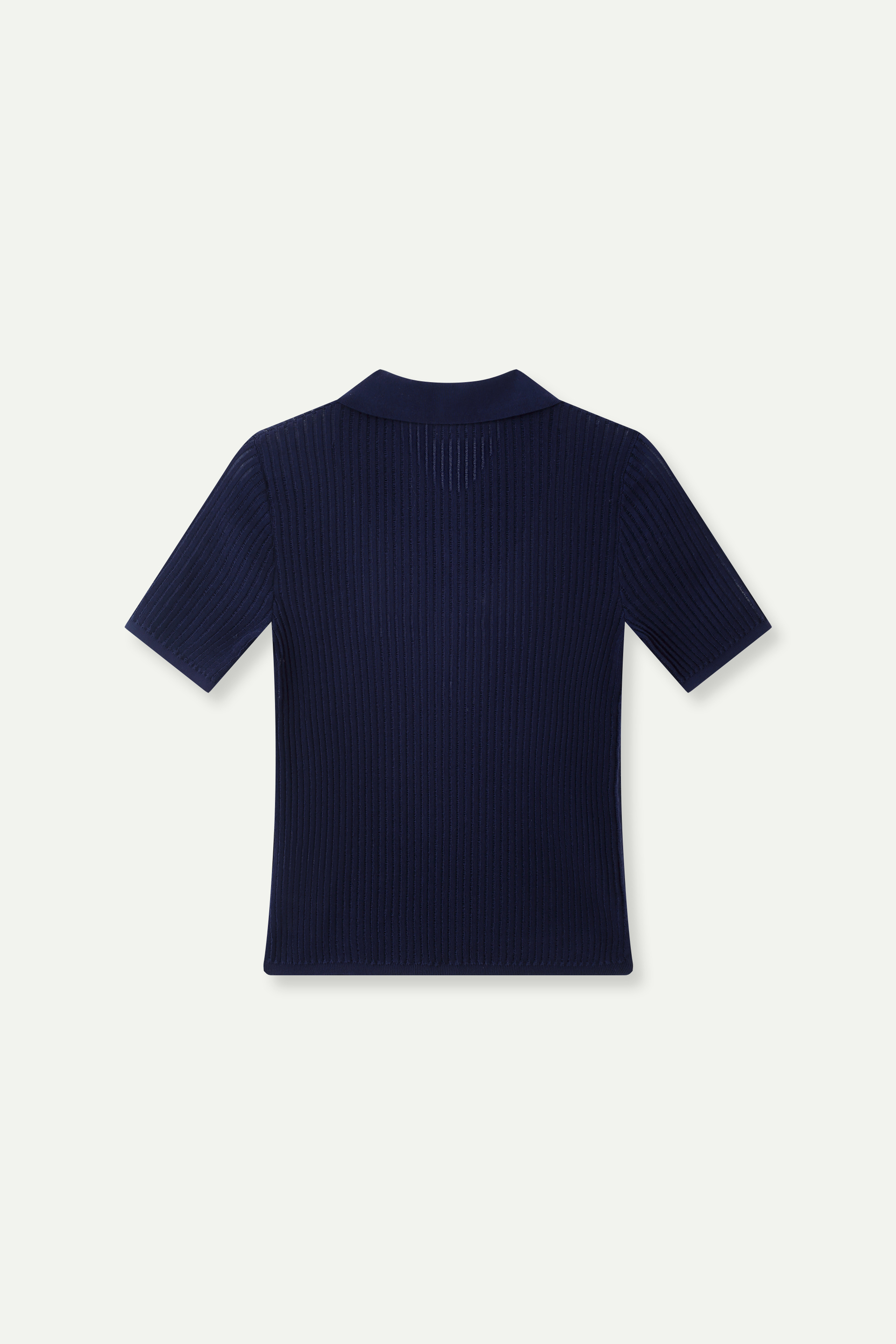 Ribbed Knit Polo Top