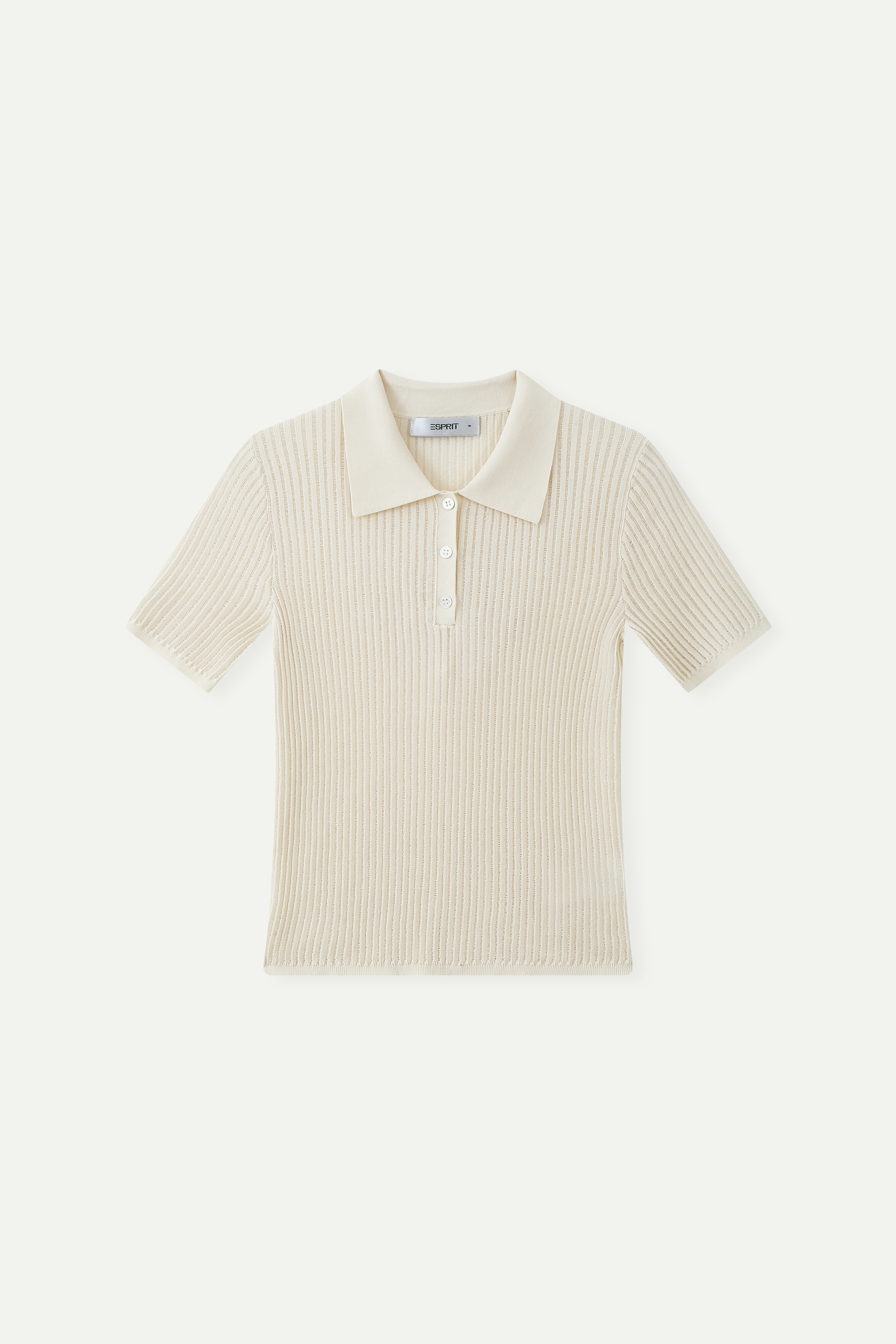 Ribbed Knit Polo Top