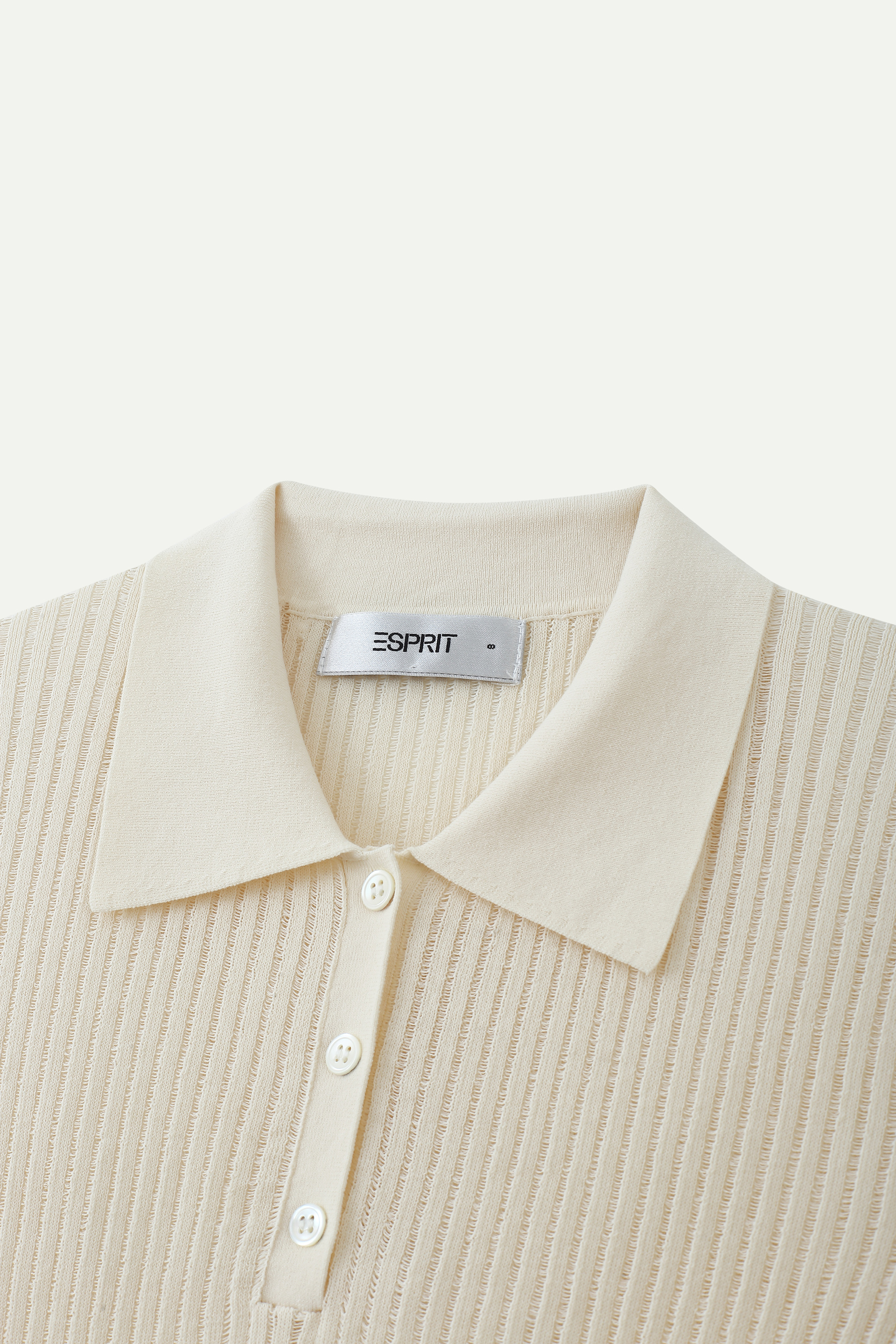 Ribbed Knit Polo Top