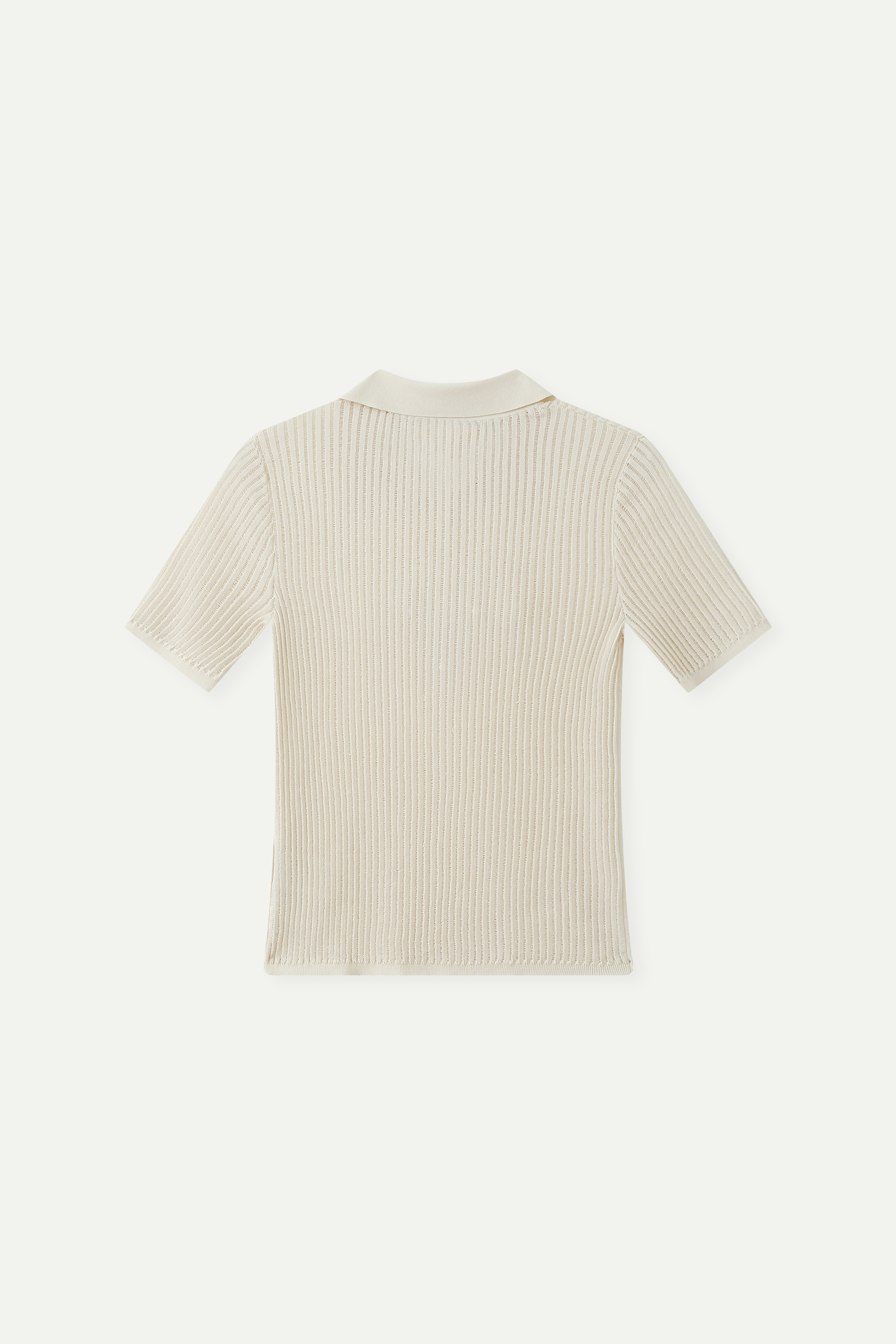 Ribbed Knit Polo Top