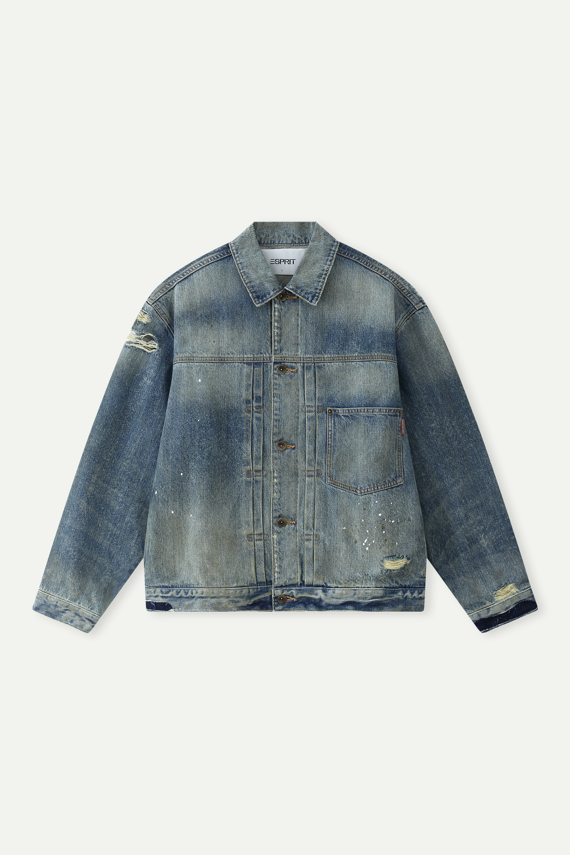 Distressed Oversized Denim Jacket