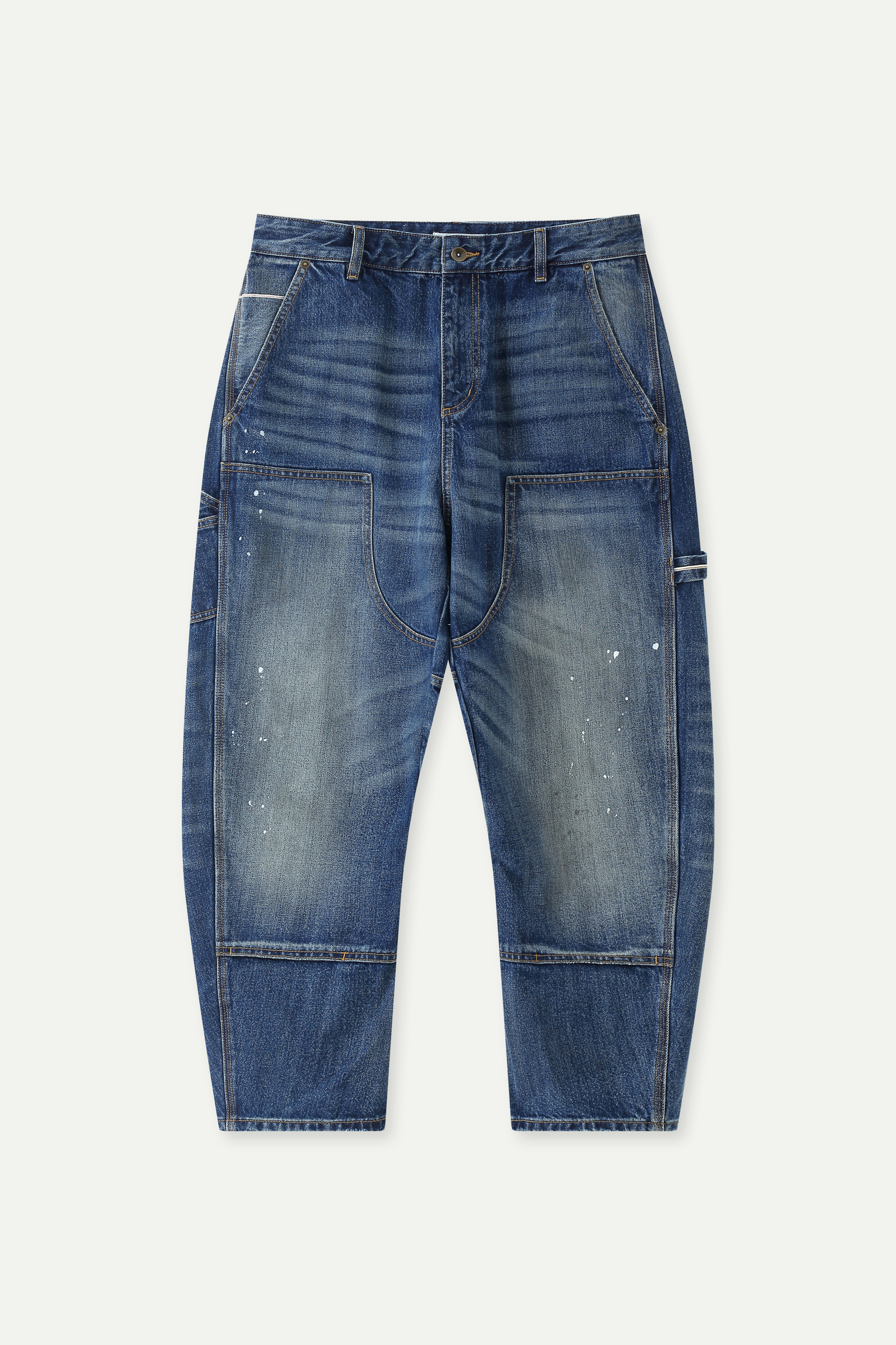 Distressed Carpenter Cropped Denim Pants