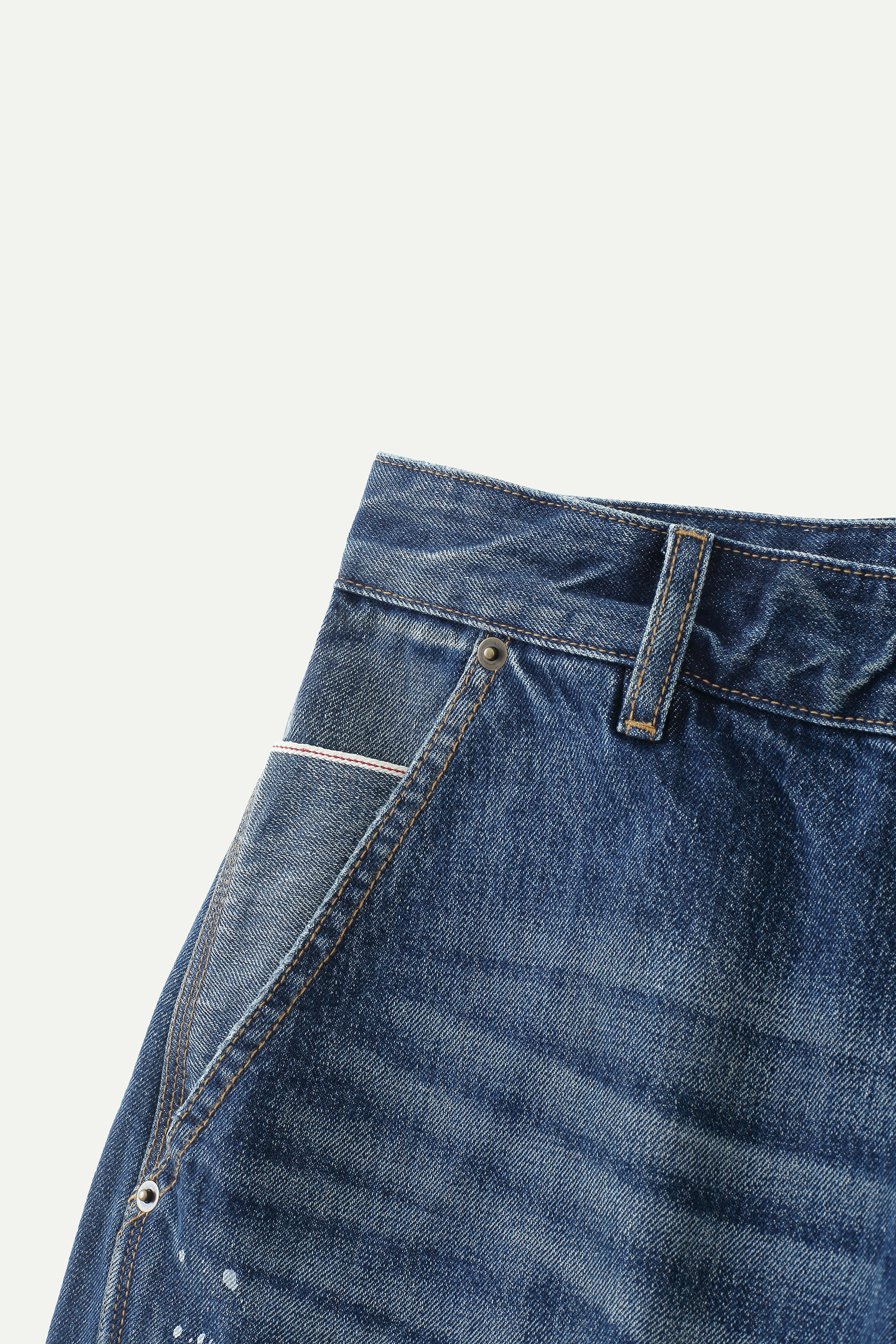 Distressed Carpenter Cropped Denim Pants