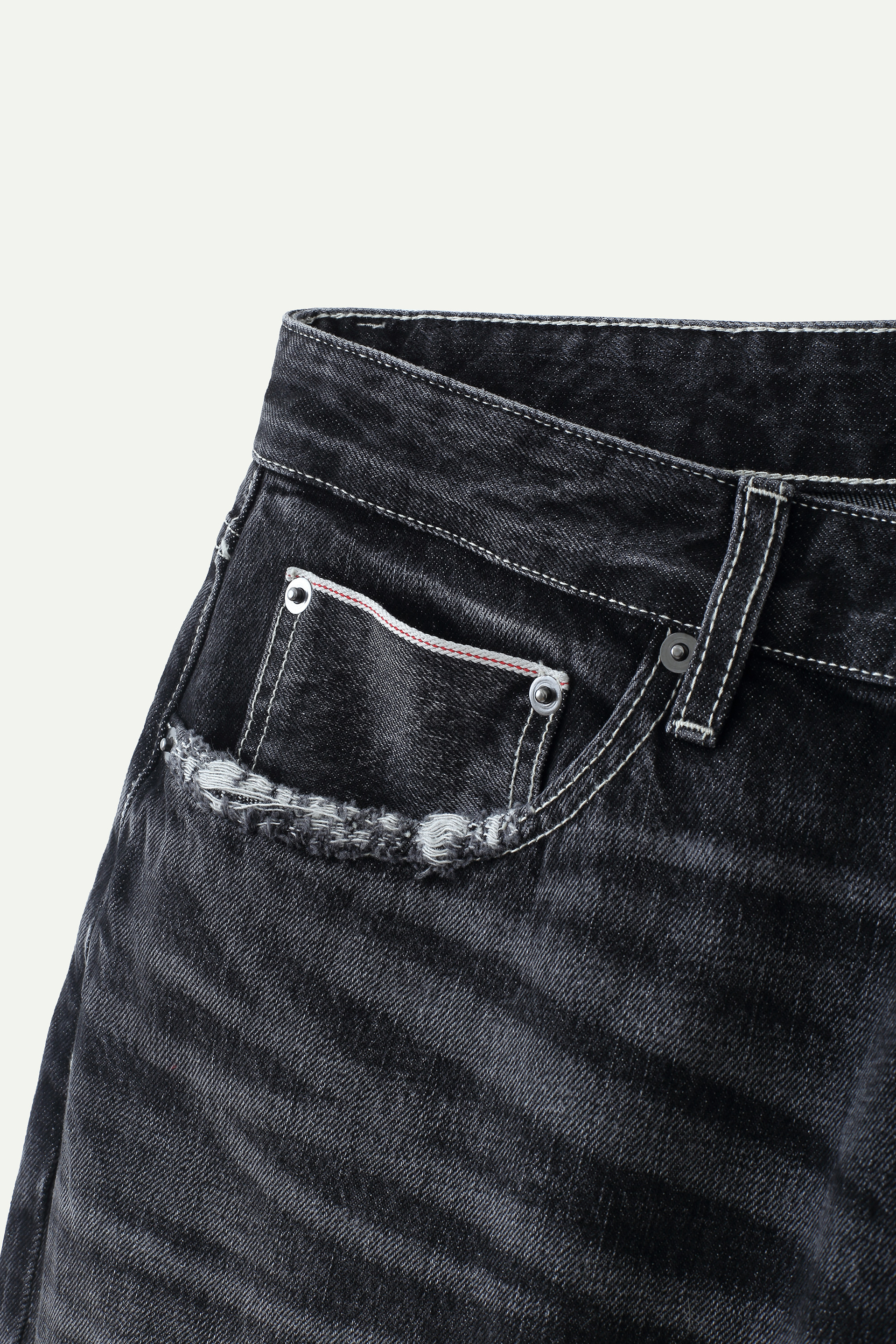 Distressed Wide-Leg Cropped Denim Jeans