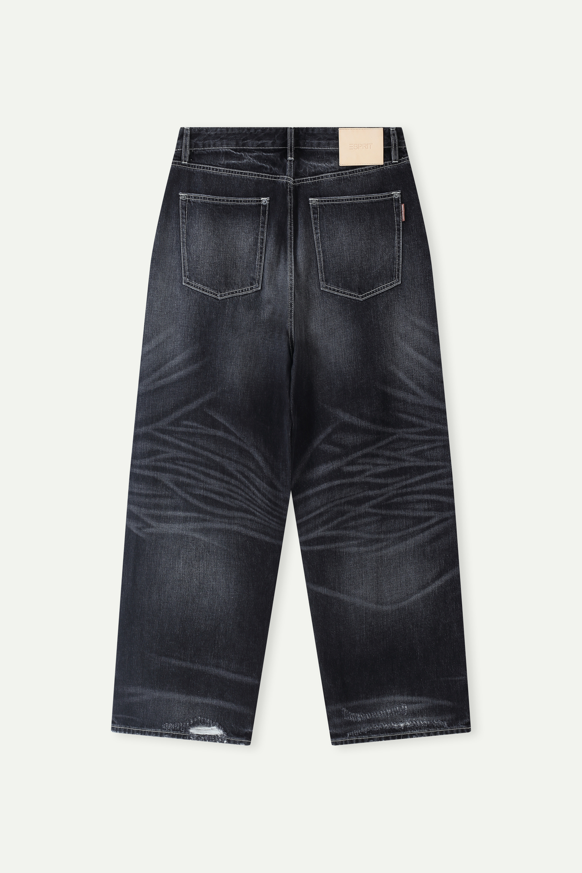 Distressed Wide-Leg Cropped Denim Jeans