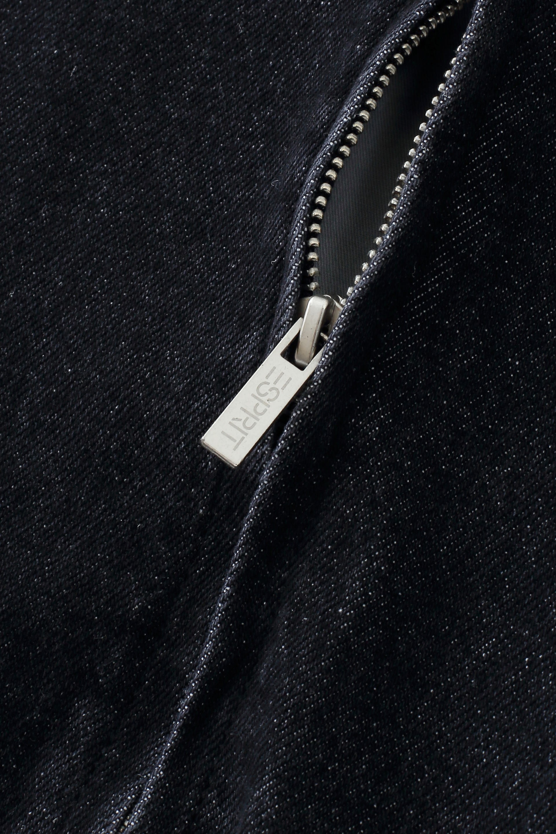 Men's Corduroy Collar Zip-Up Denim Jacket