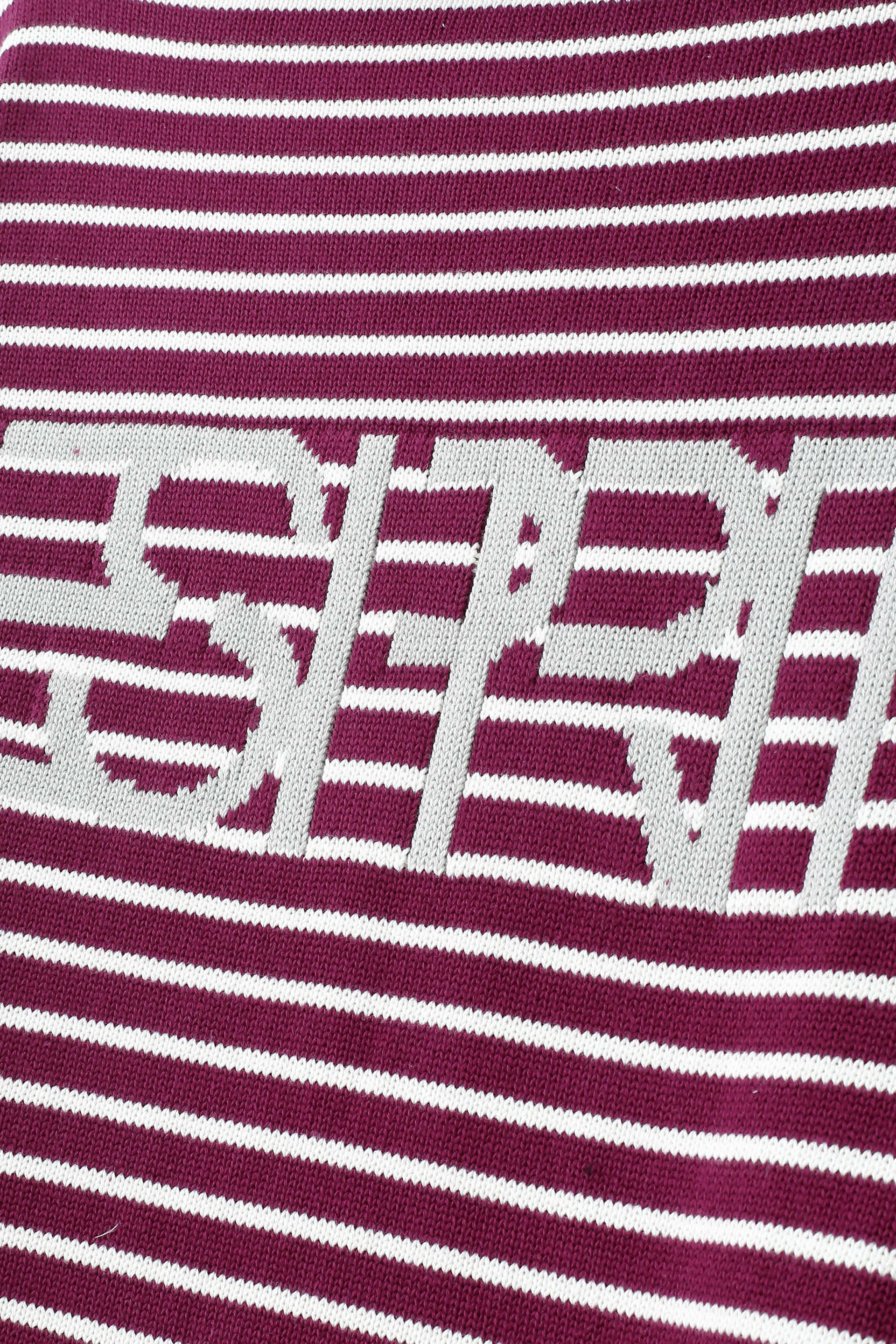 Striped Logo Oversized Boat Neck Sweatshirt