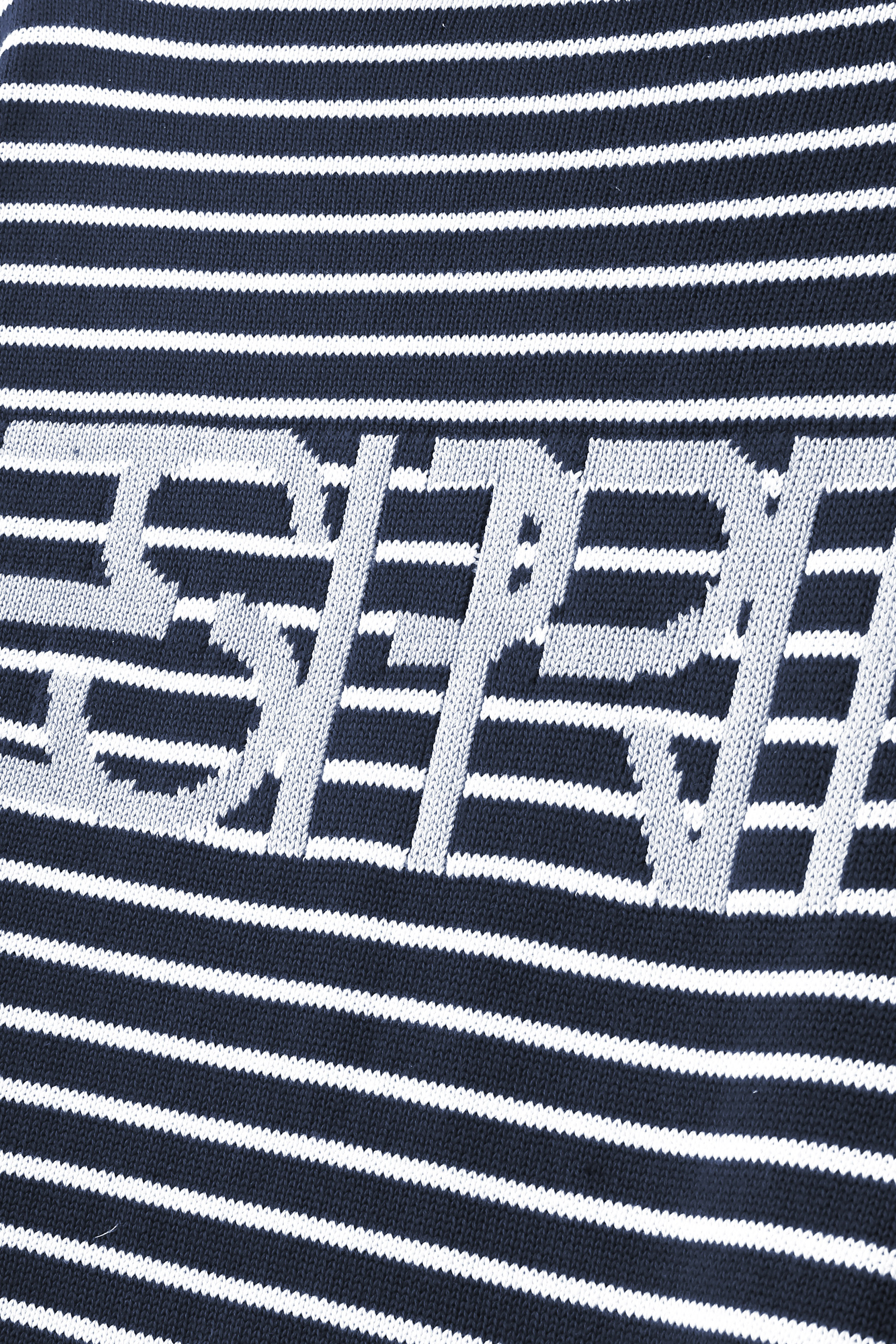 Striped Logo Oversized Boat Neck Sweatshirt