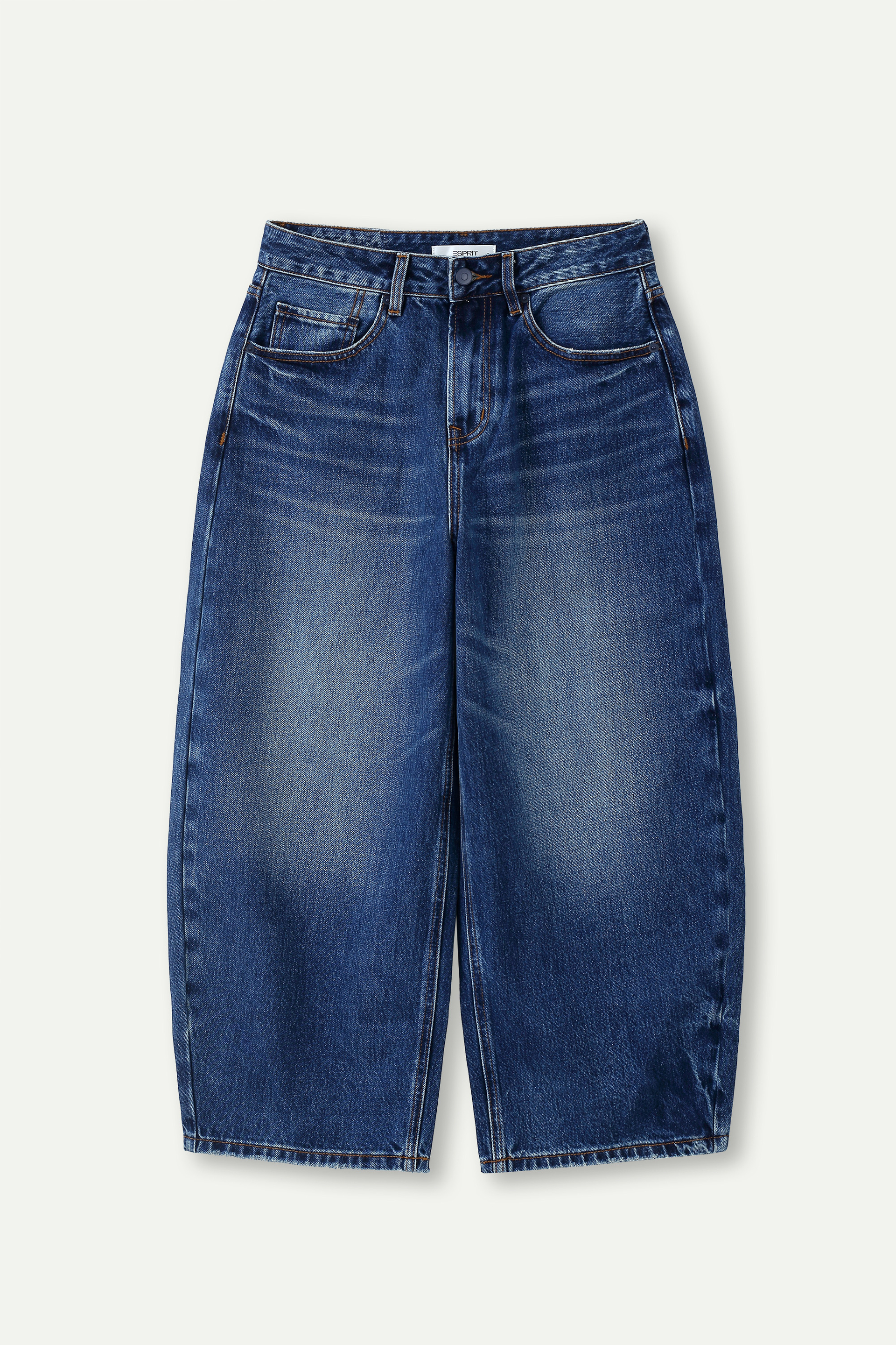 Barrel‑leg Denim Cropped Jeans