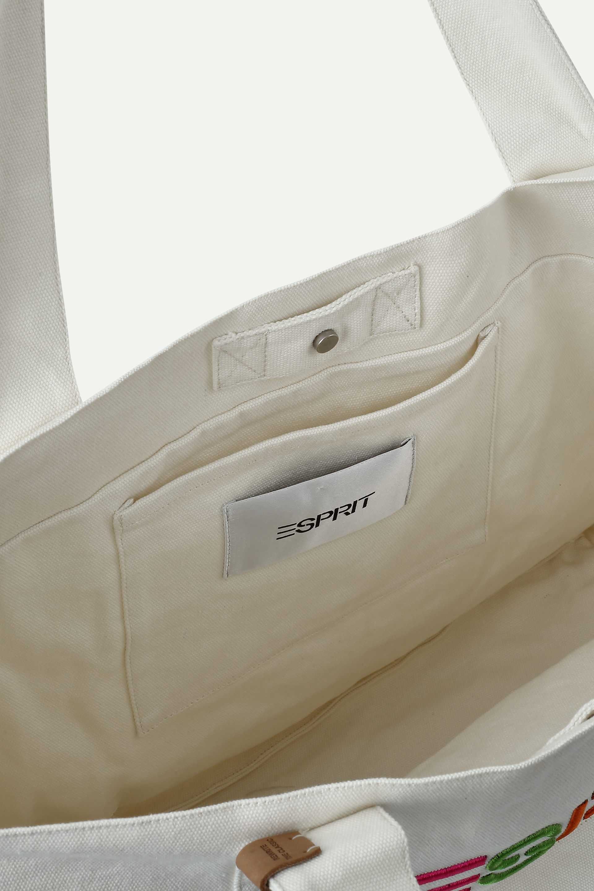 Canvas Colour‑Embroidered Tote Bag