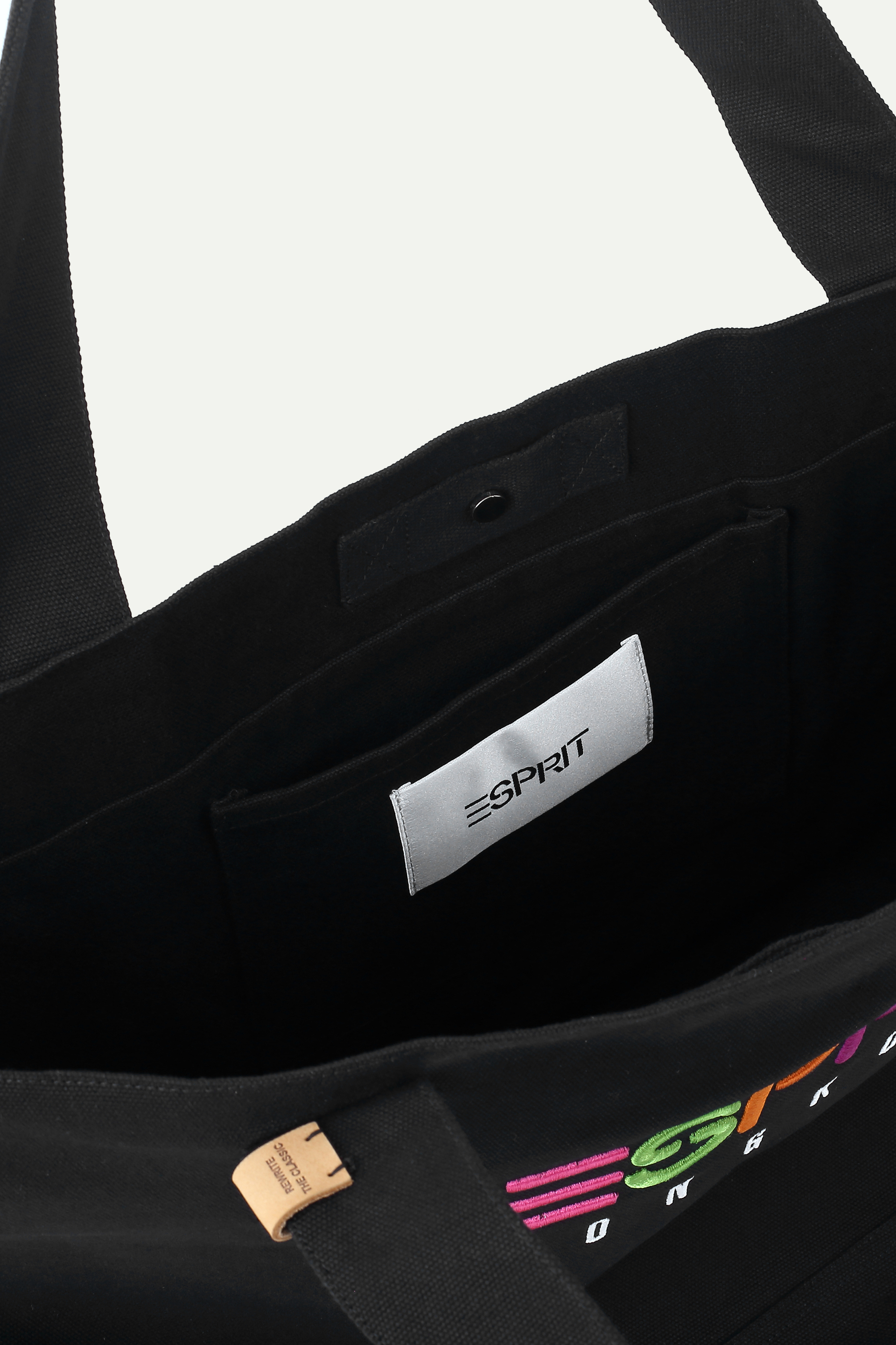 Canvas Colour‑Embroidered Tote Bag