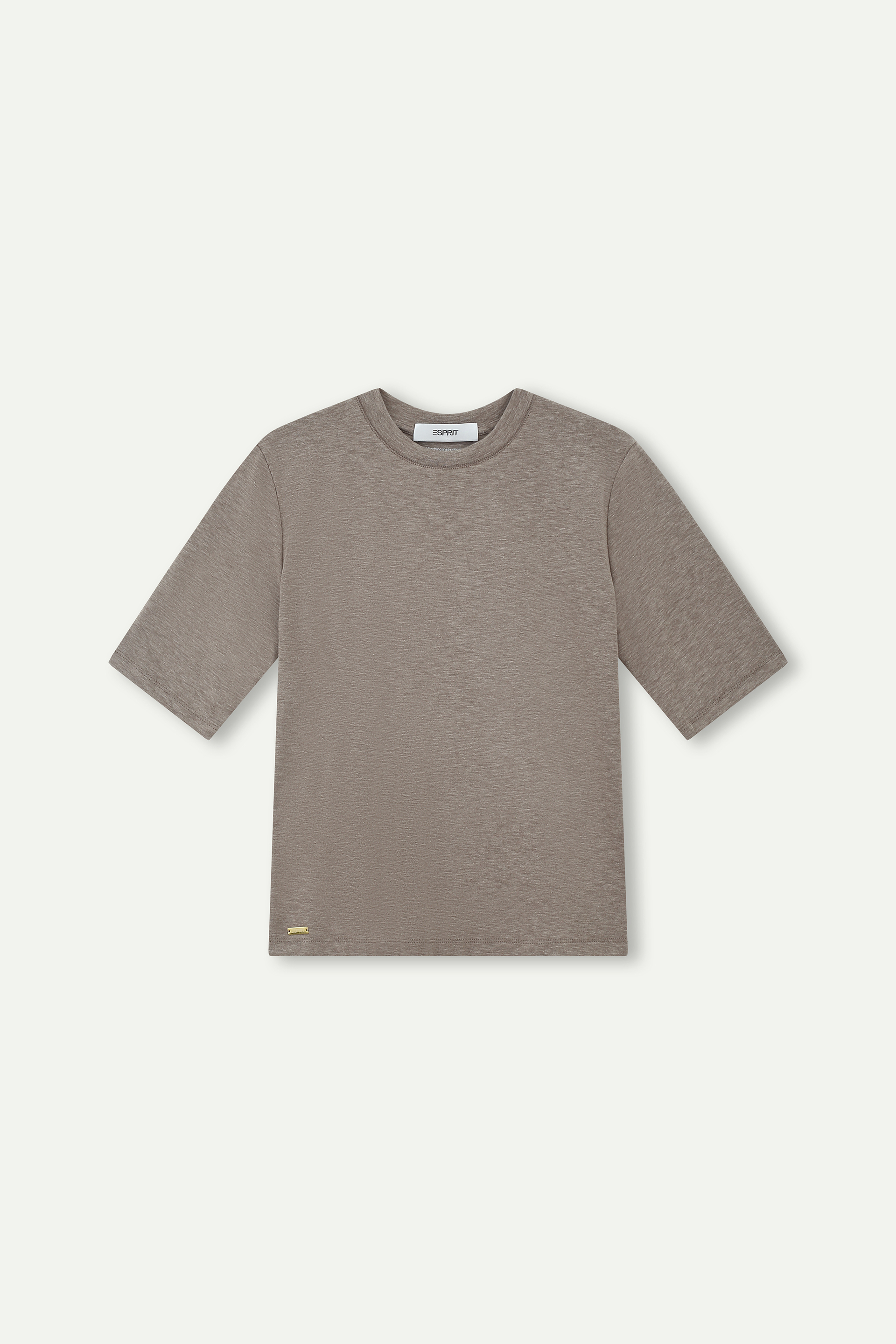 Essential Mid‑Sleeve Crew‑Neck Top