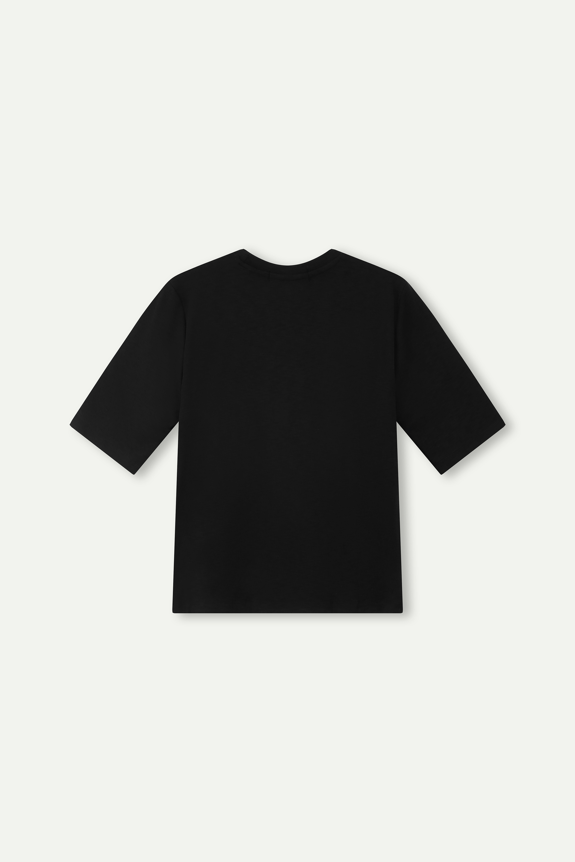 Essential Mid‑Sleeve Crew‑Neck Top