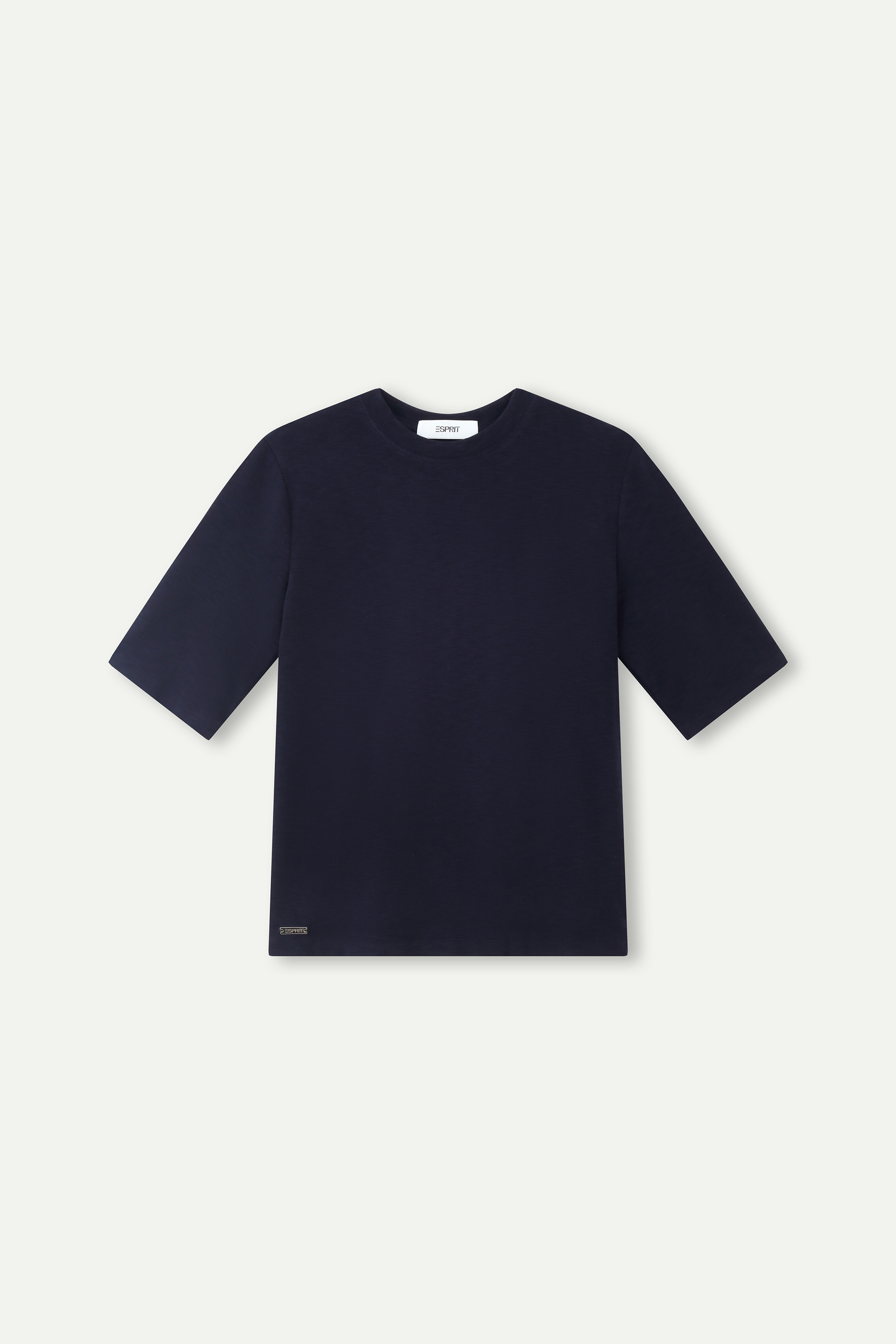 Essential Mid‑Sleeve Crew‑Neck Top