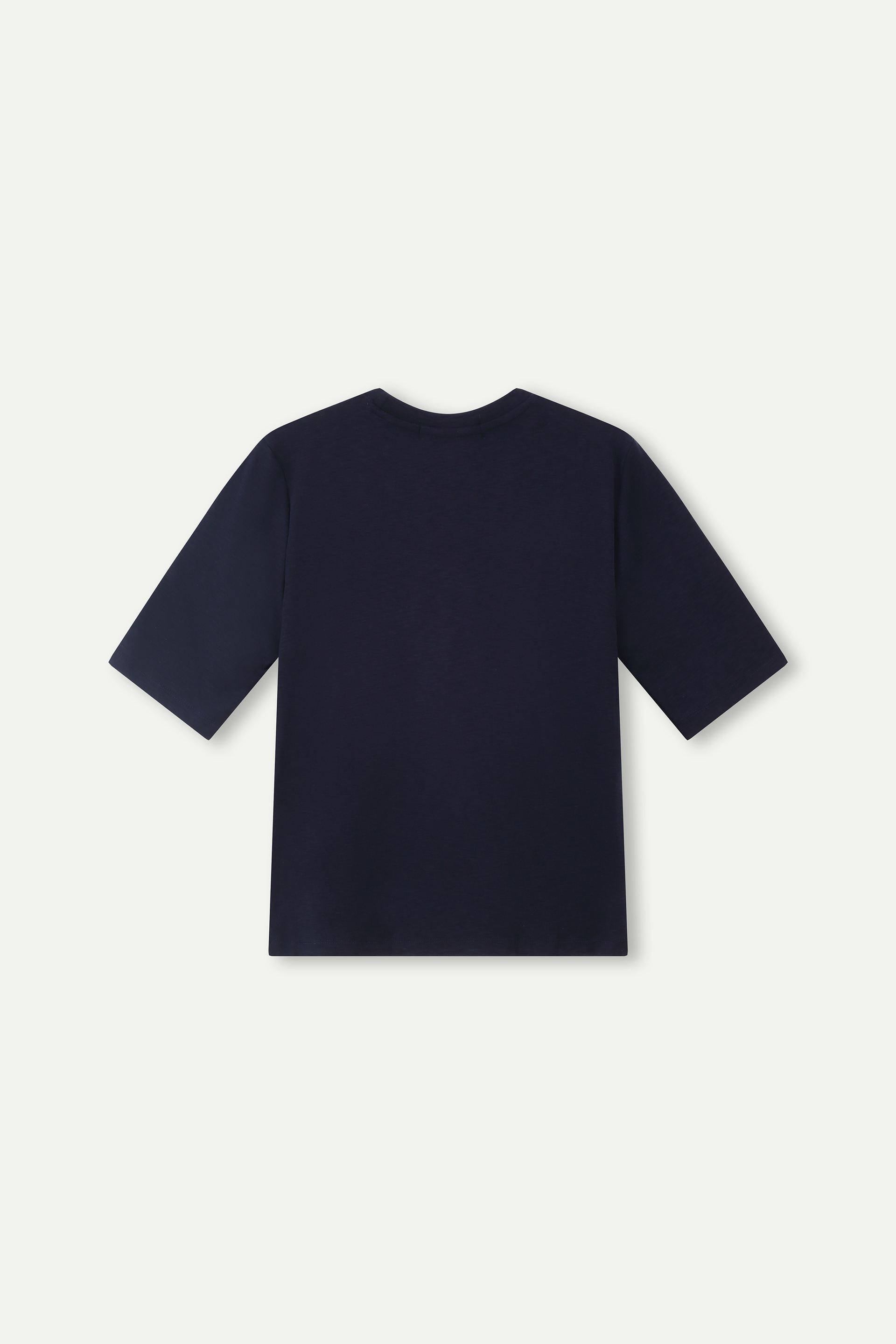 Essential Mid‑Sleeve Crew‑Neck Top