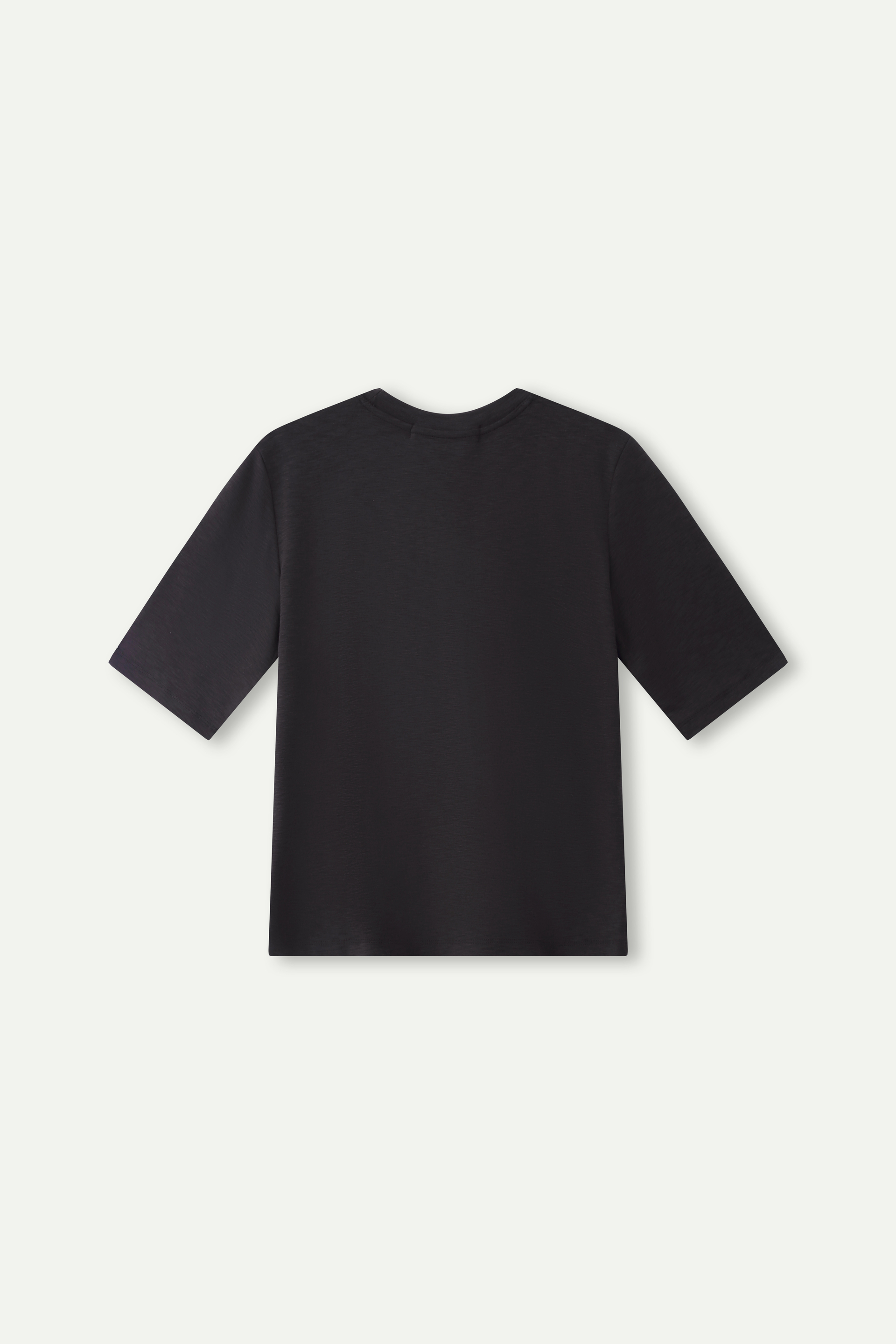 Essential Mid‑Sleeve Crew‑Neck Top