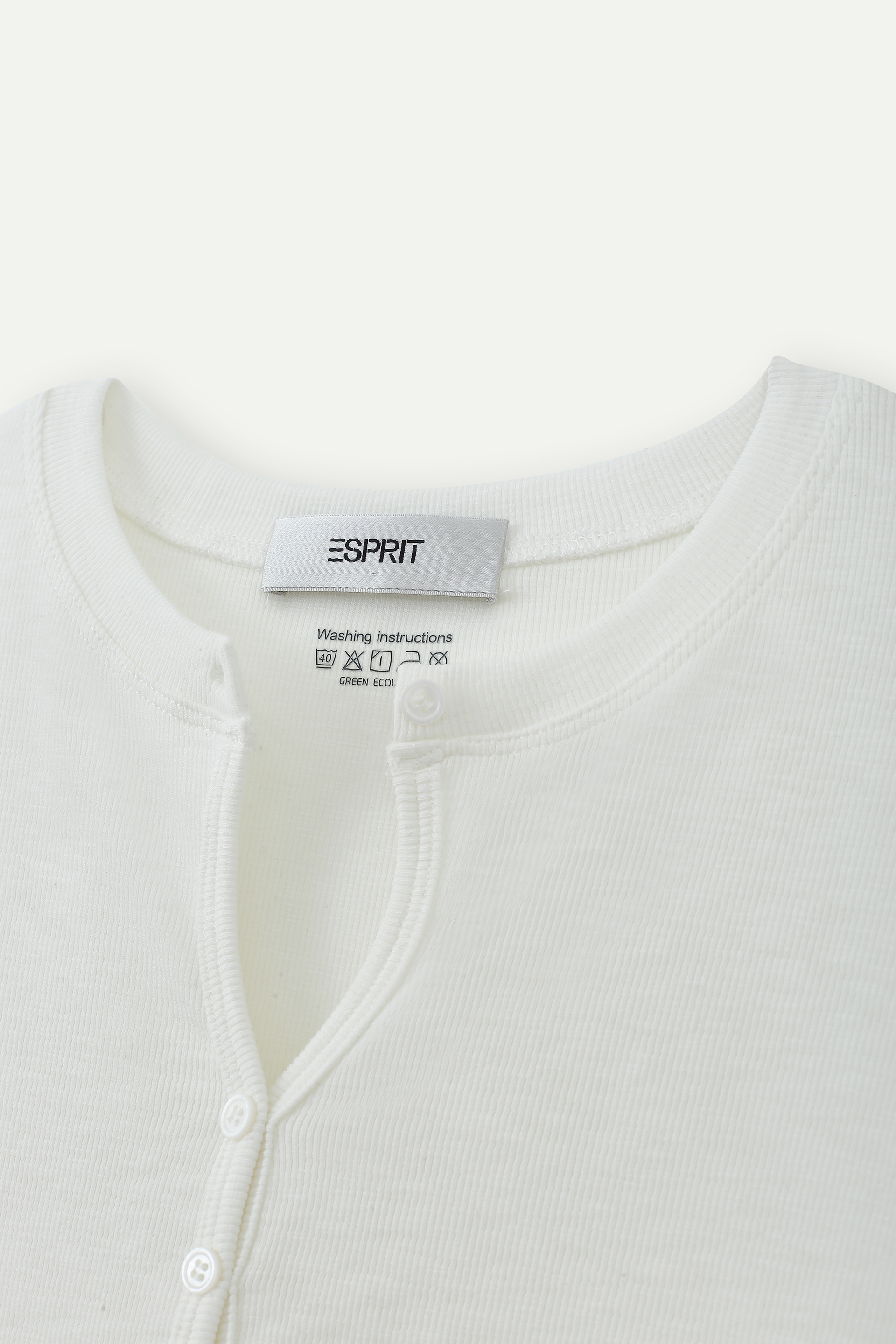 Essential Ribbed Henley Long‑Sleeve Top