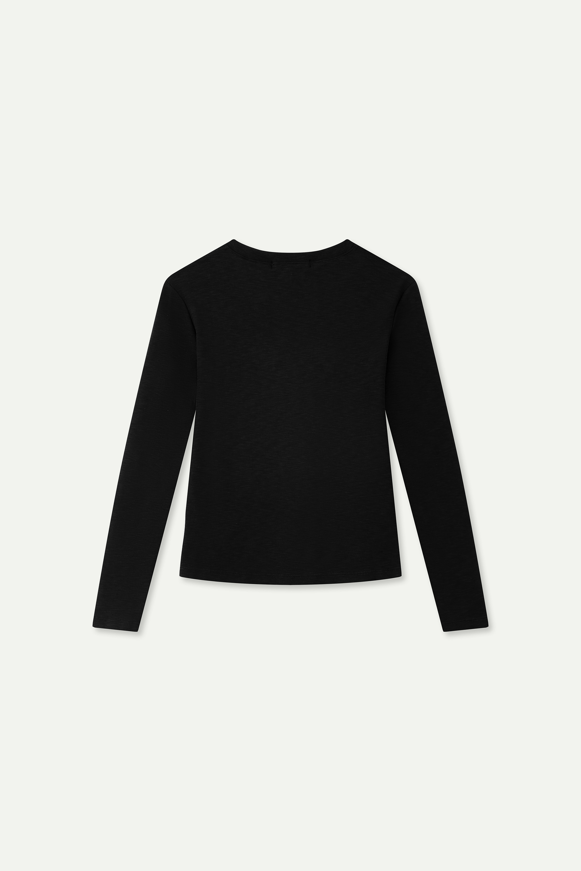 Essential Ribbed Henley Long‑Sleeve Top